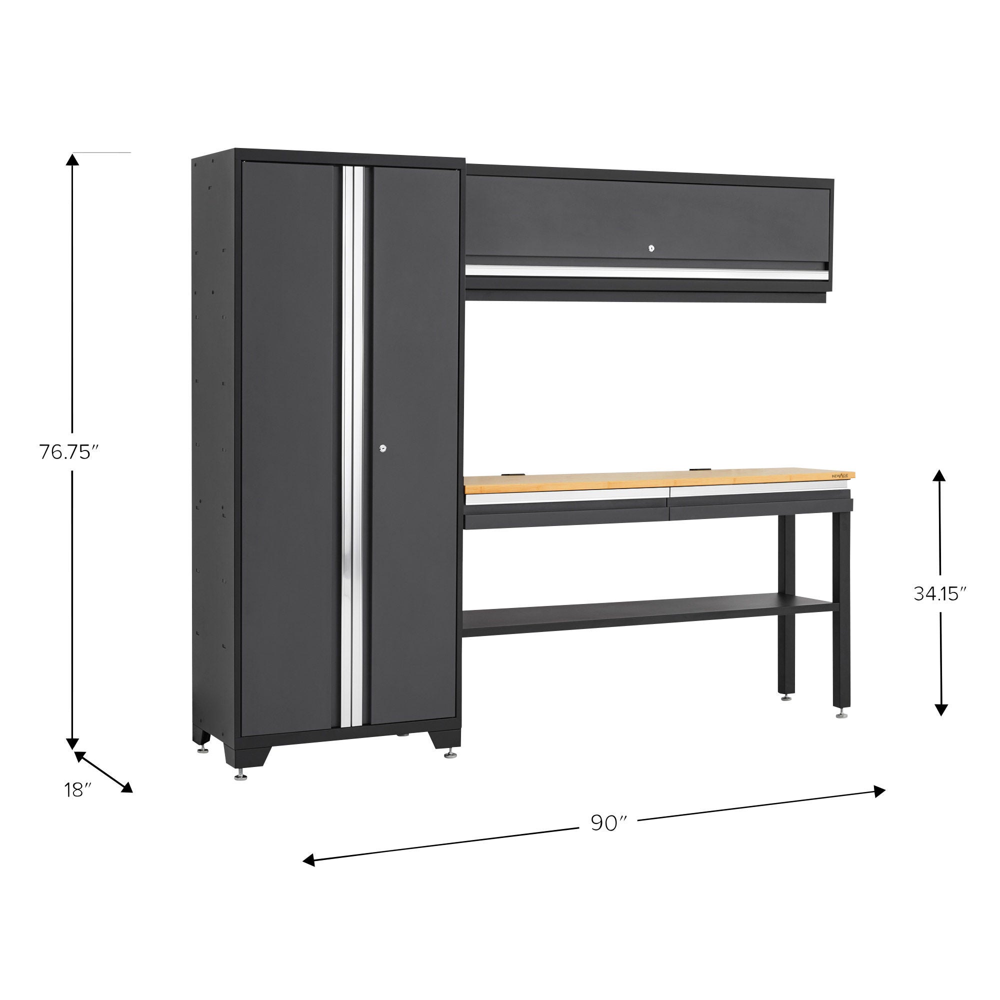NewAge Products Bold Series Garage in a Box - All-in-one 4-piece Set, Gray