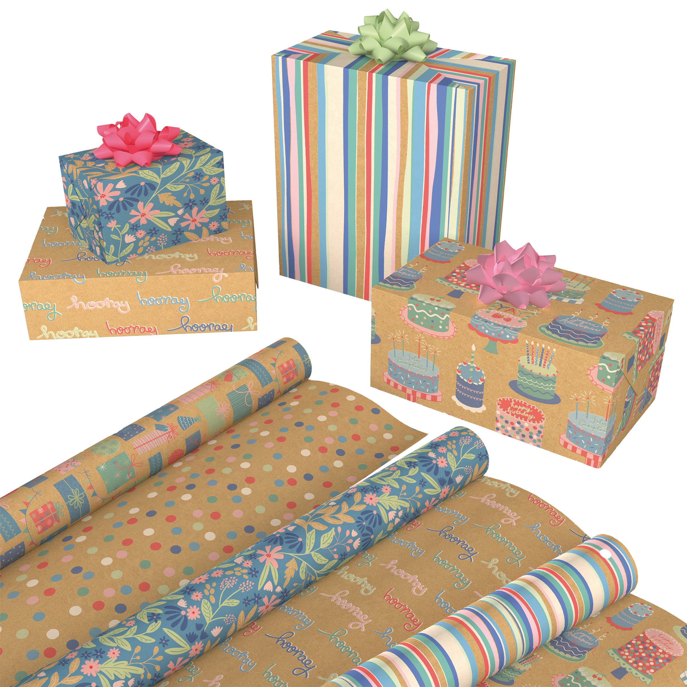 Kirkland Signature Double Sided Everyday Gift Wrap, 6-rolls, 540 sq. ft. Total