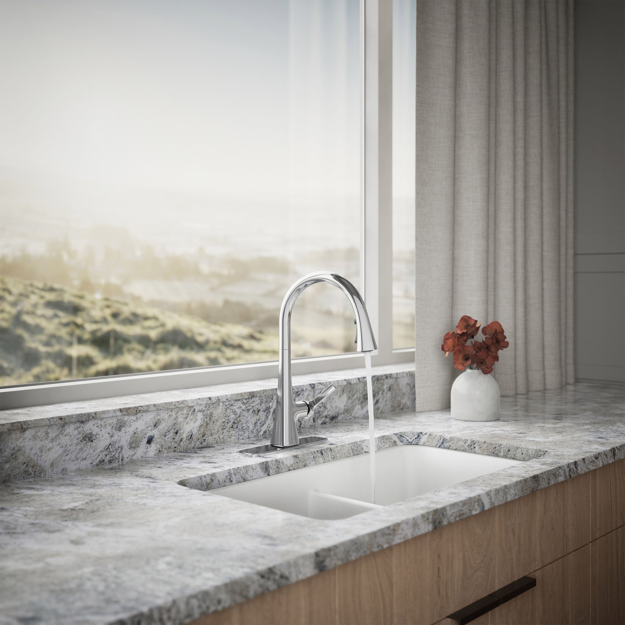 Kohler Guild Pull-down Kitchen Sink Faucet with Three-function Sprayhead