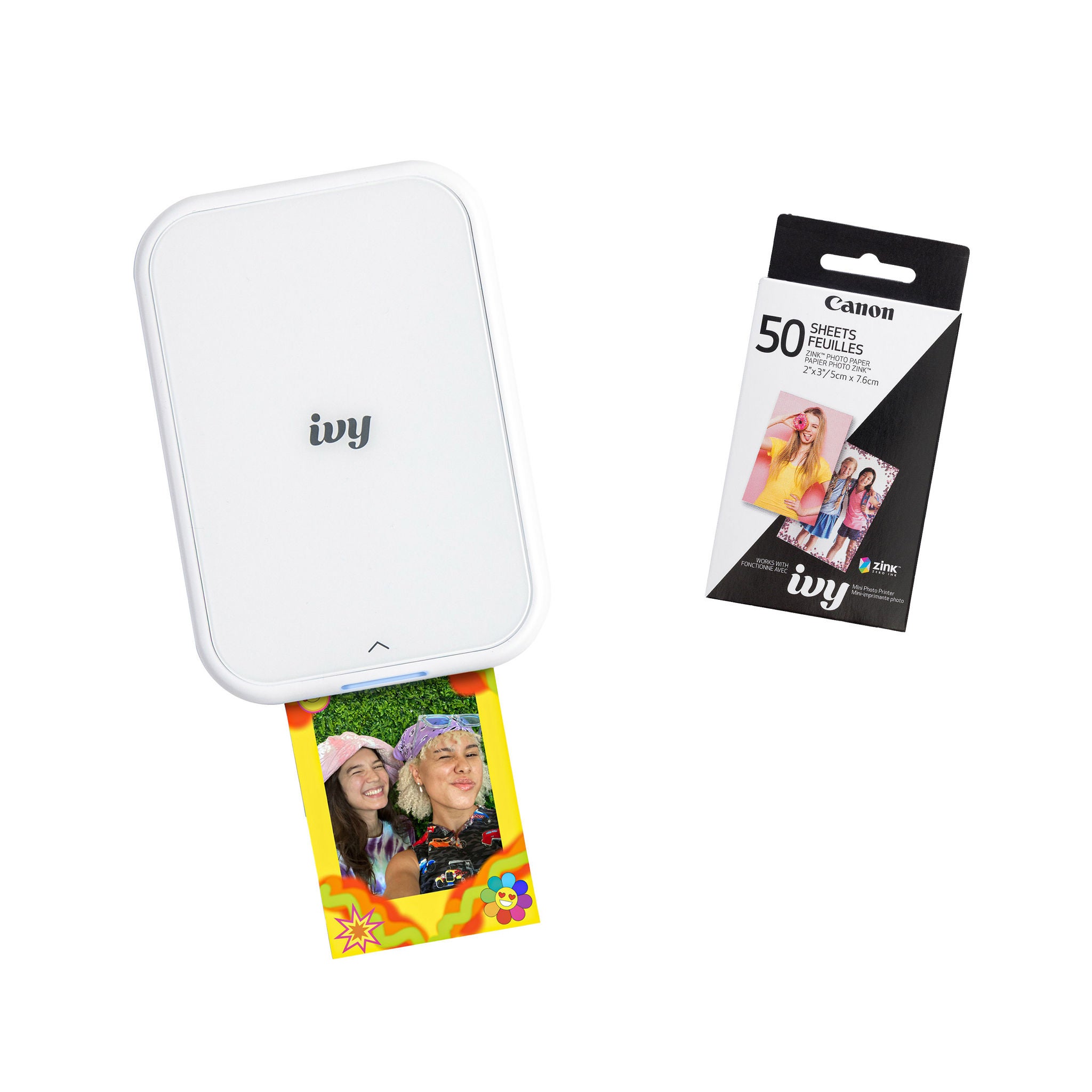 Canon IVY 2 Mini Photo Printer Bundle - White