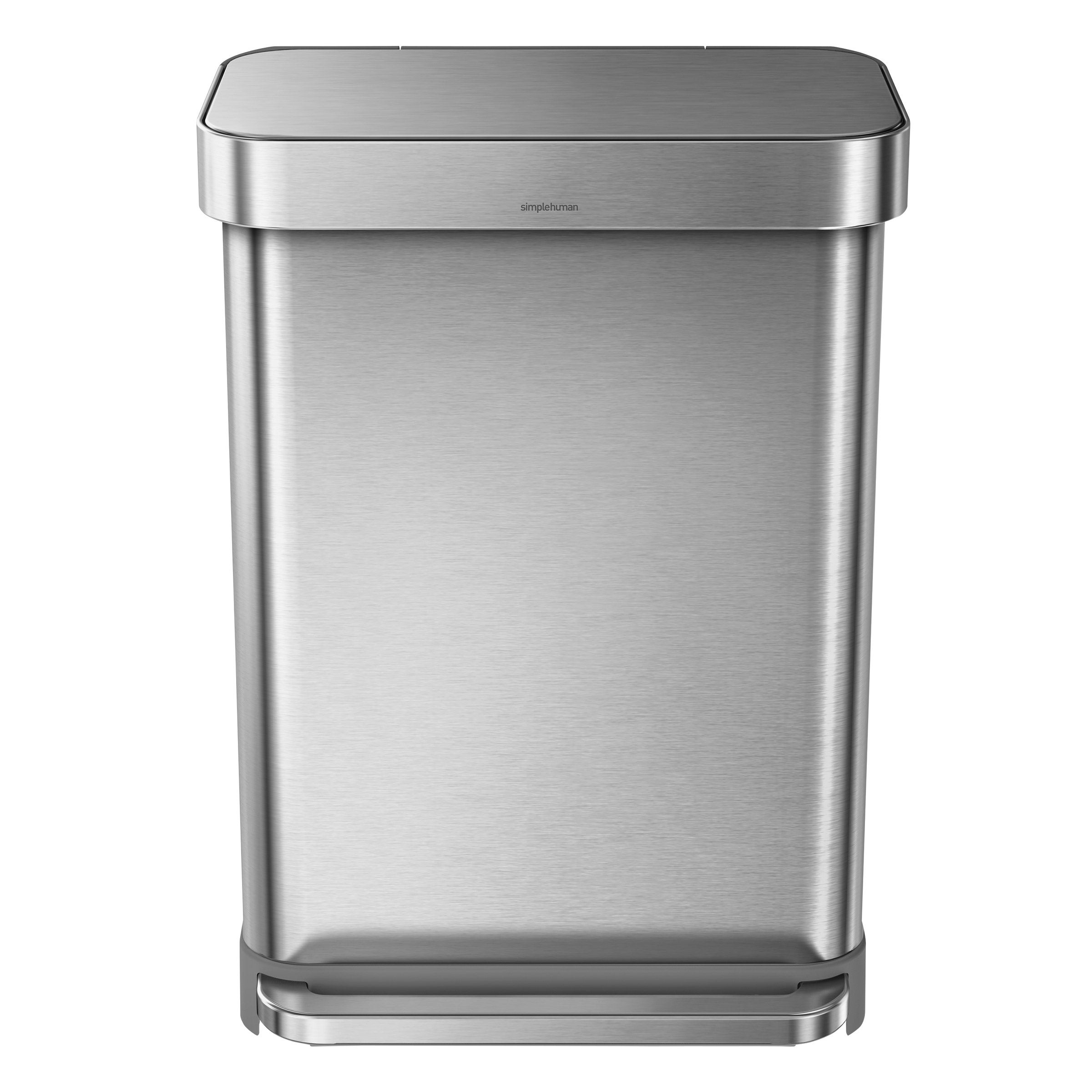 simplehuman 55L Rectangular Step Can and 4.5L Round Step Can with Odorsorb