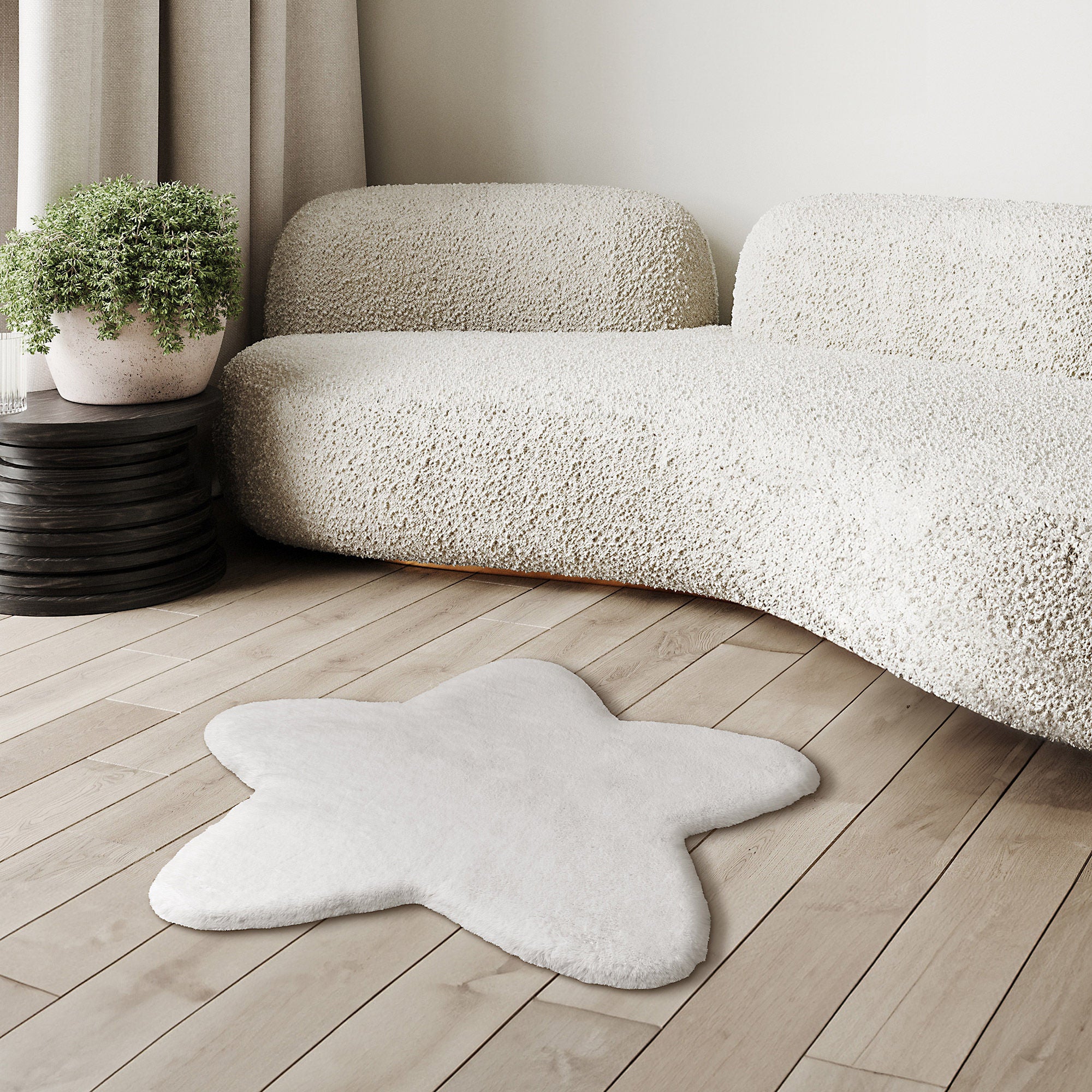 Mon Chateau Faux Fur Shaped Rug