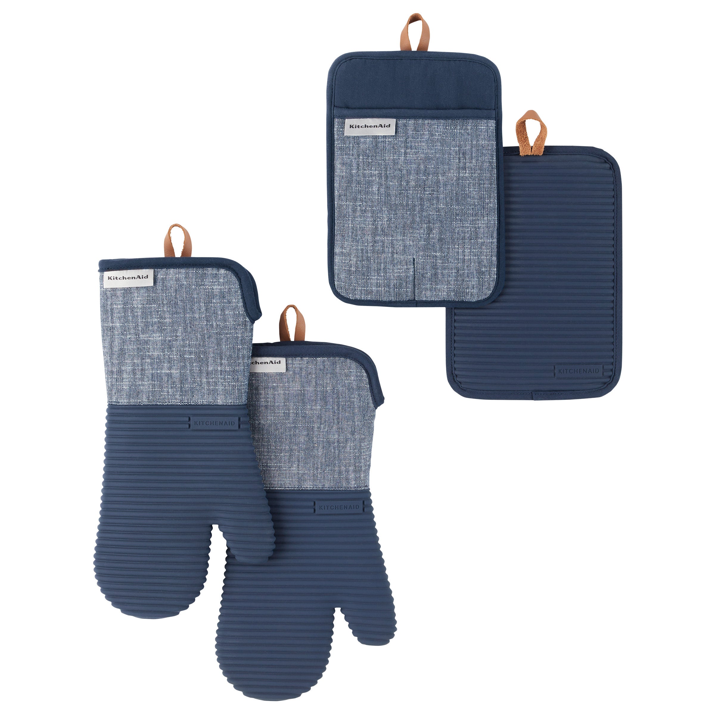 KitchenAid Chambray 4-piece Mitt Set
