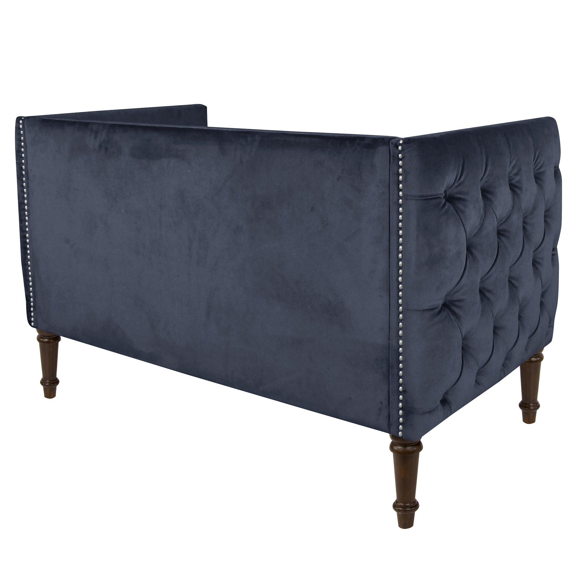 Addison Tufted Nail Button Settee in Eclipse