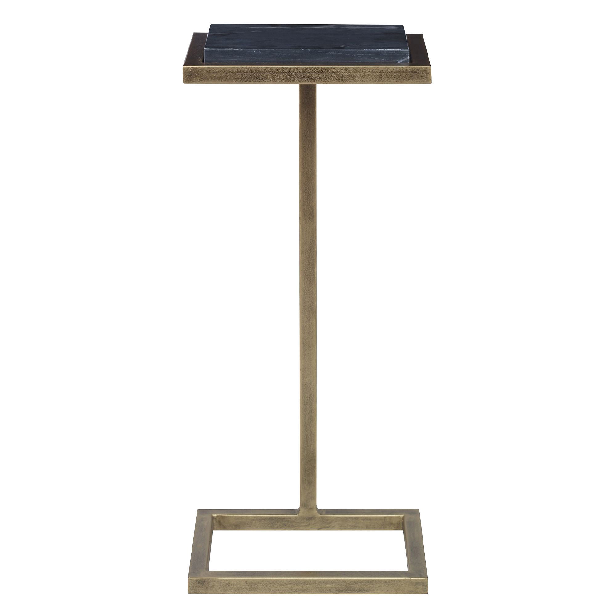 Cailin 23" Side Table, Black Marble