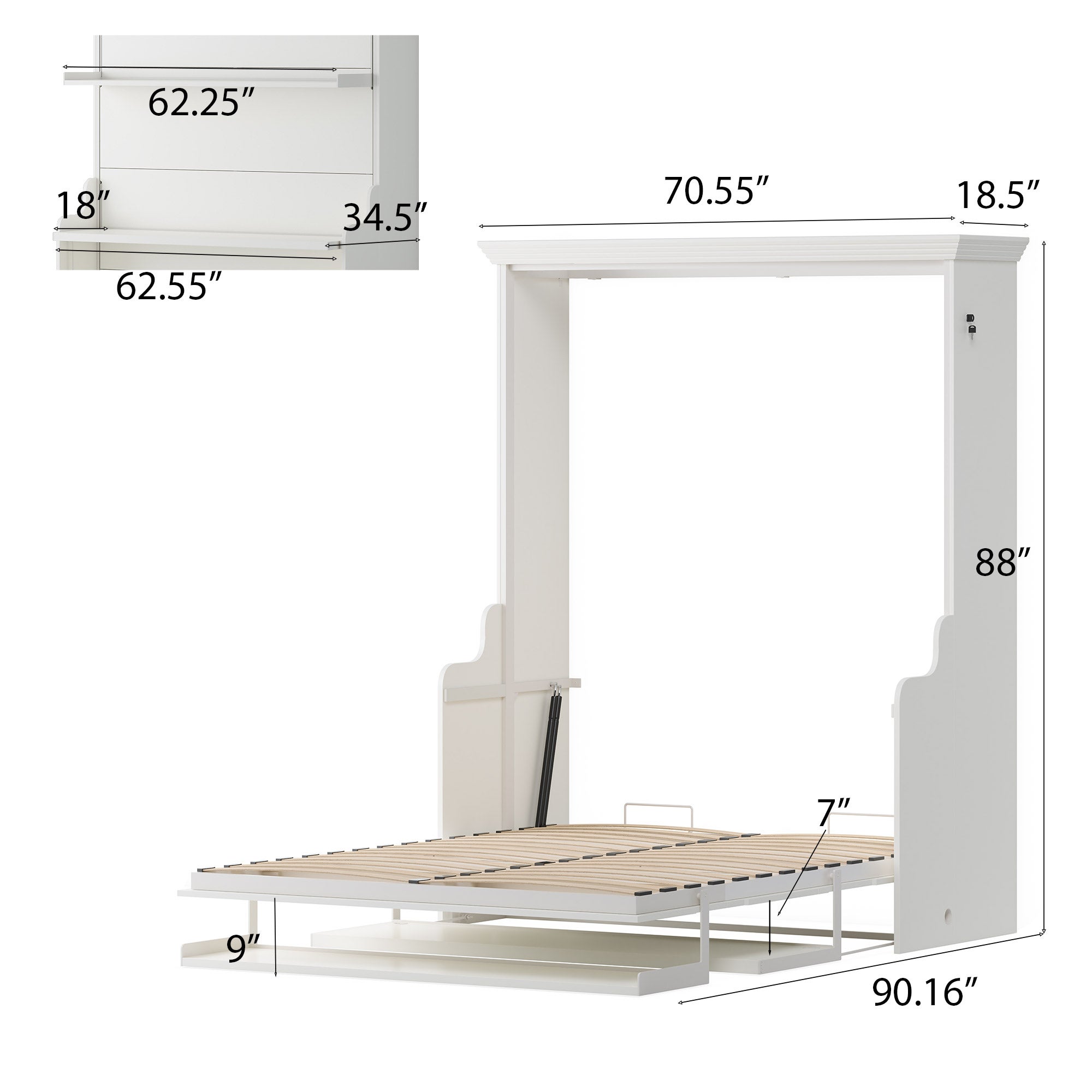 Adelaide Portrait Murphy Bed with Desk and Shelf
