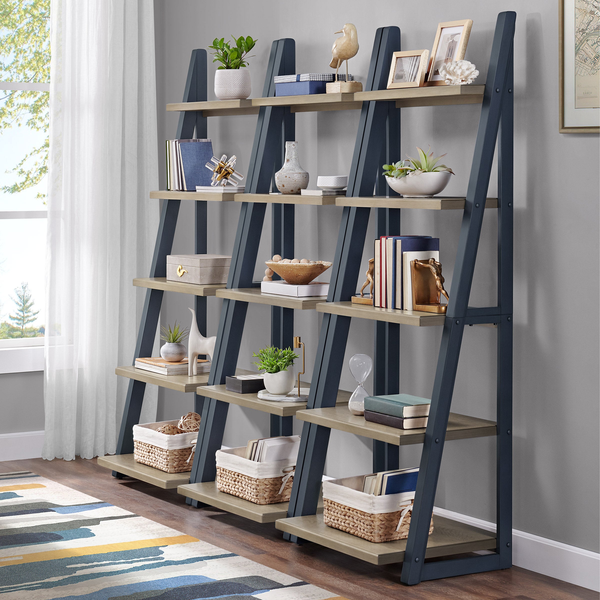 Fynn 72” Ladder Bookcase