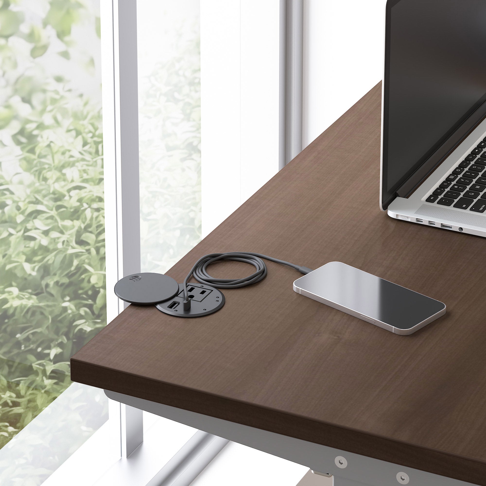 Upstand Plus 72” Height Adjustable Desk with Charging Station