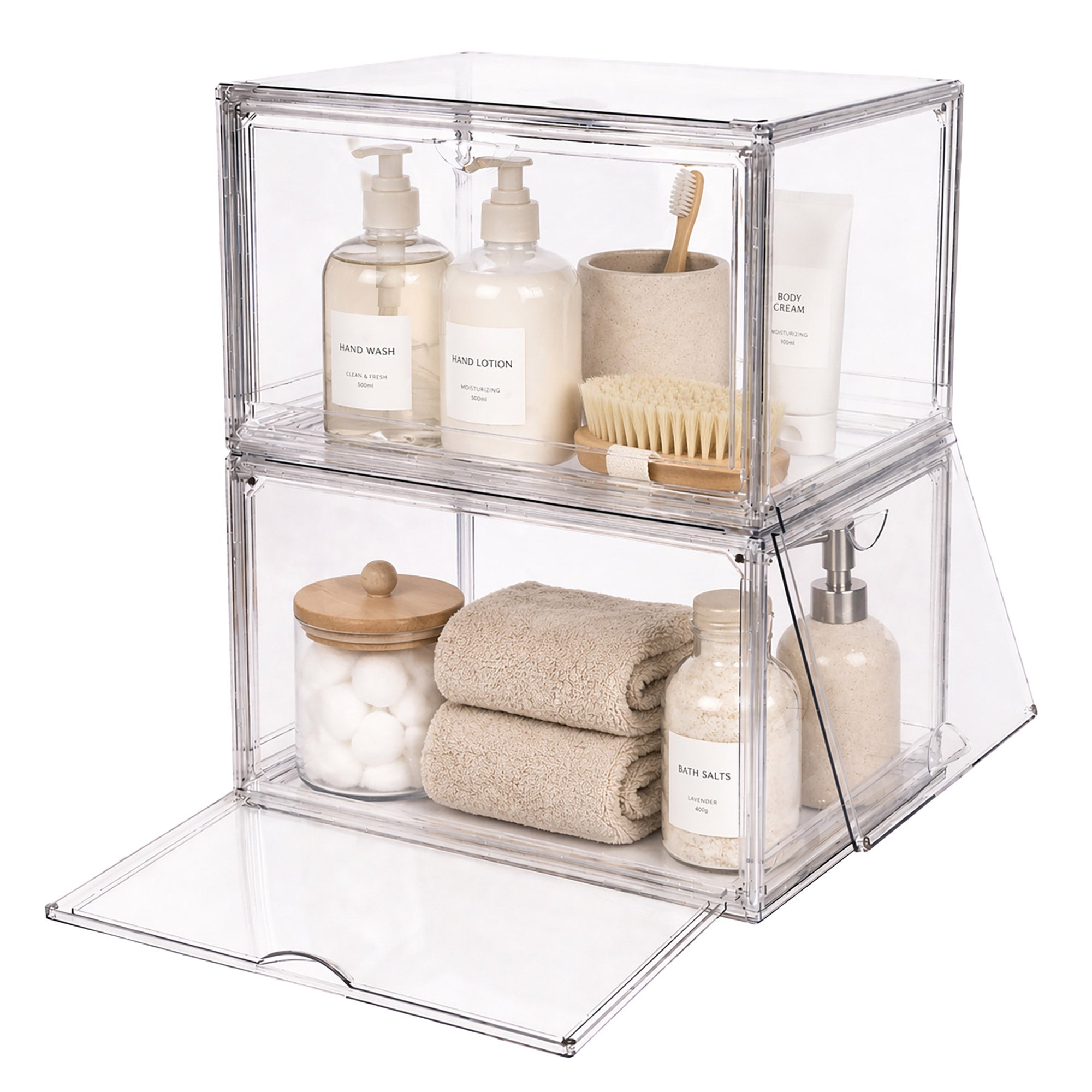 Clear Stackable Shoebox & Organizer, 4-pack