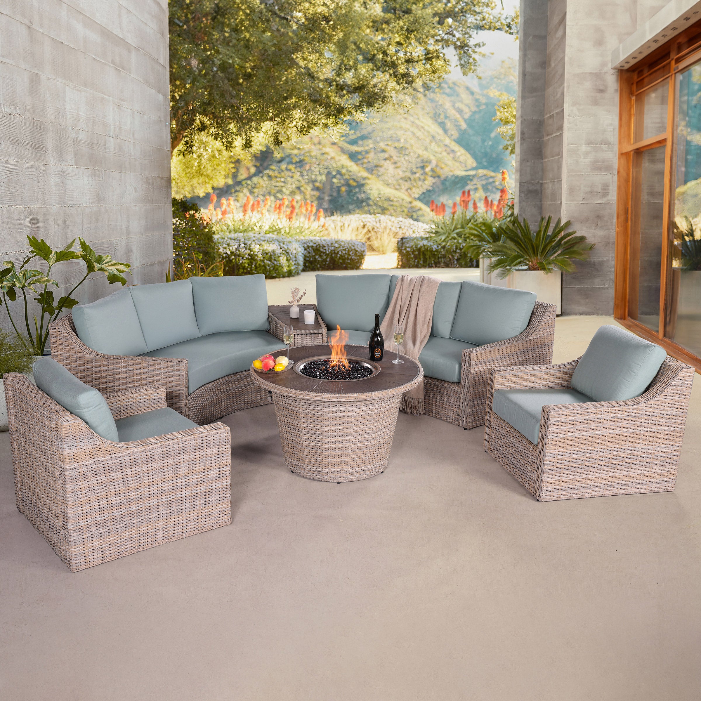 Audrey 6-piece Outdoor Patio Fire Seating Set