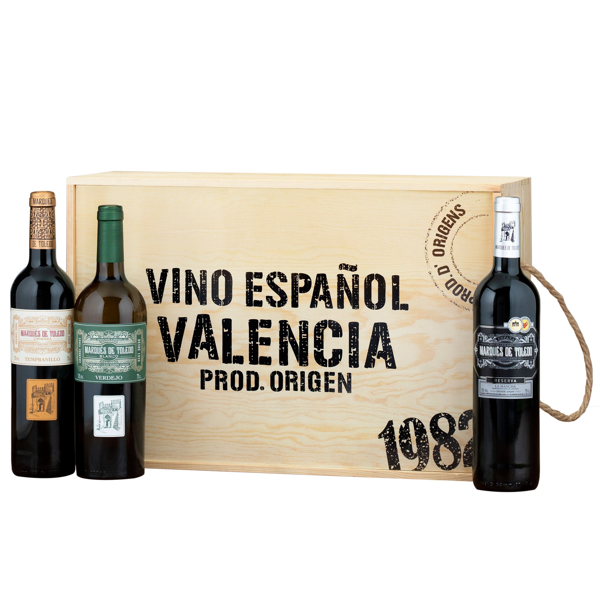Vino Espanol Valencia 3 Bottle Wine Crate, 750 ml CA ONLY