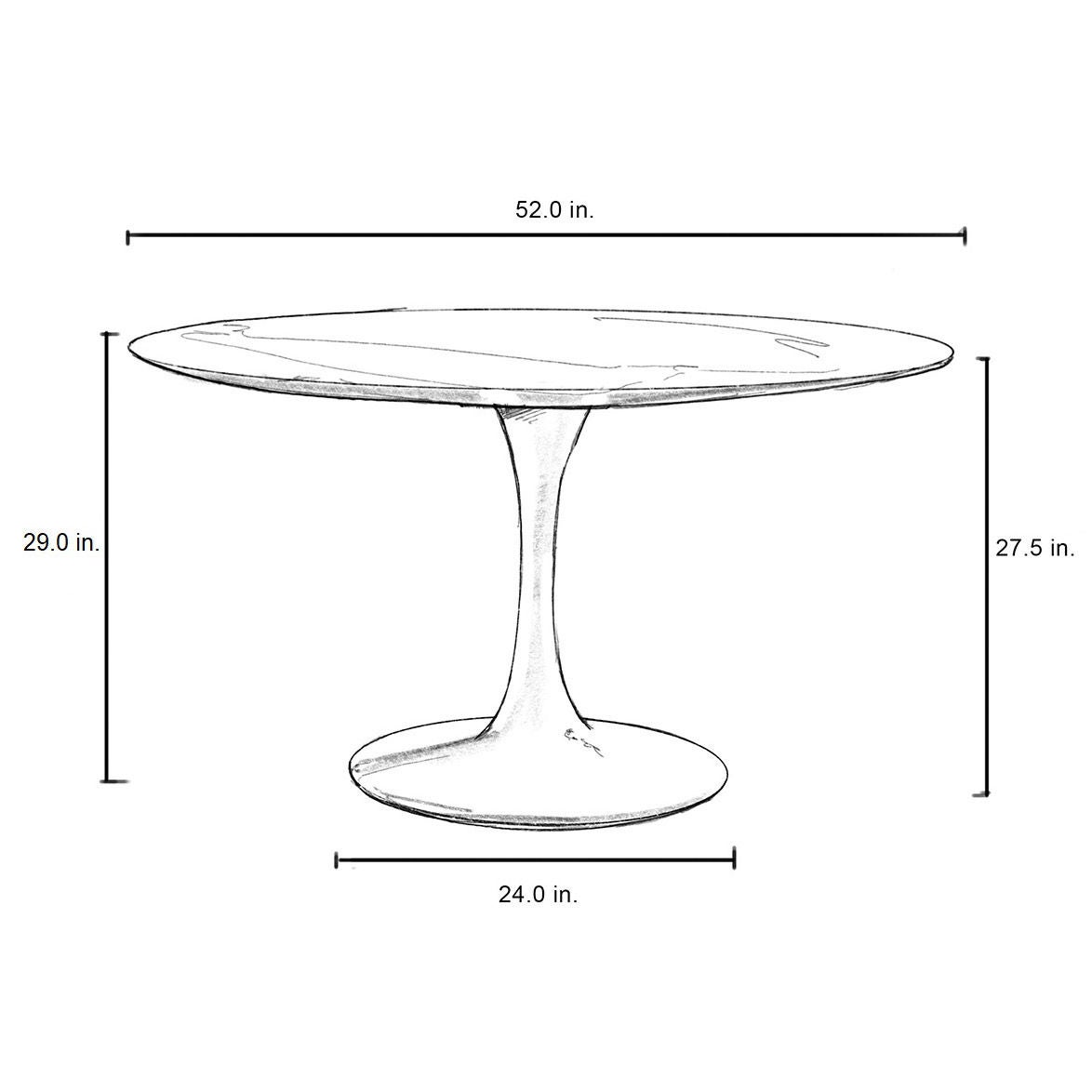 Orchid 52" Round Quartz Dining Table