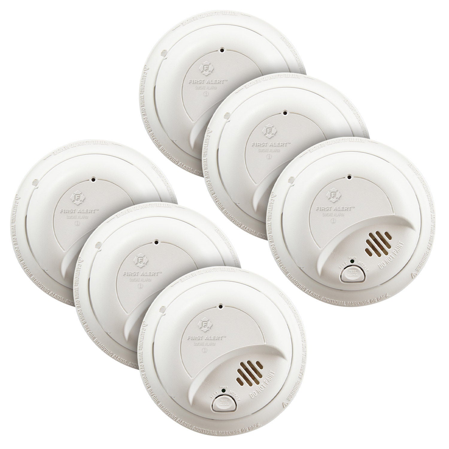 First Alert Hardwired Smoke Alarm, 6-pack