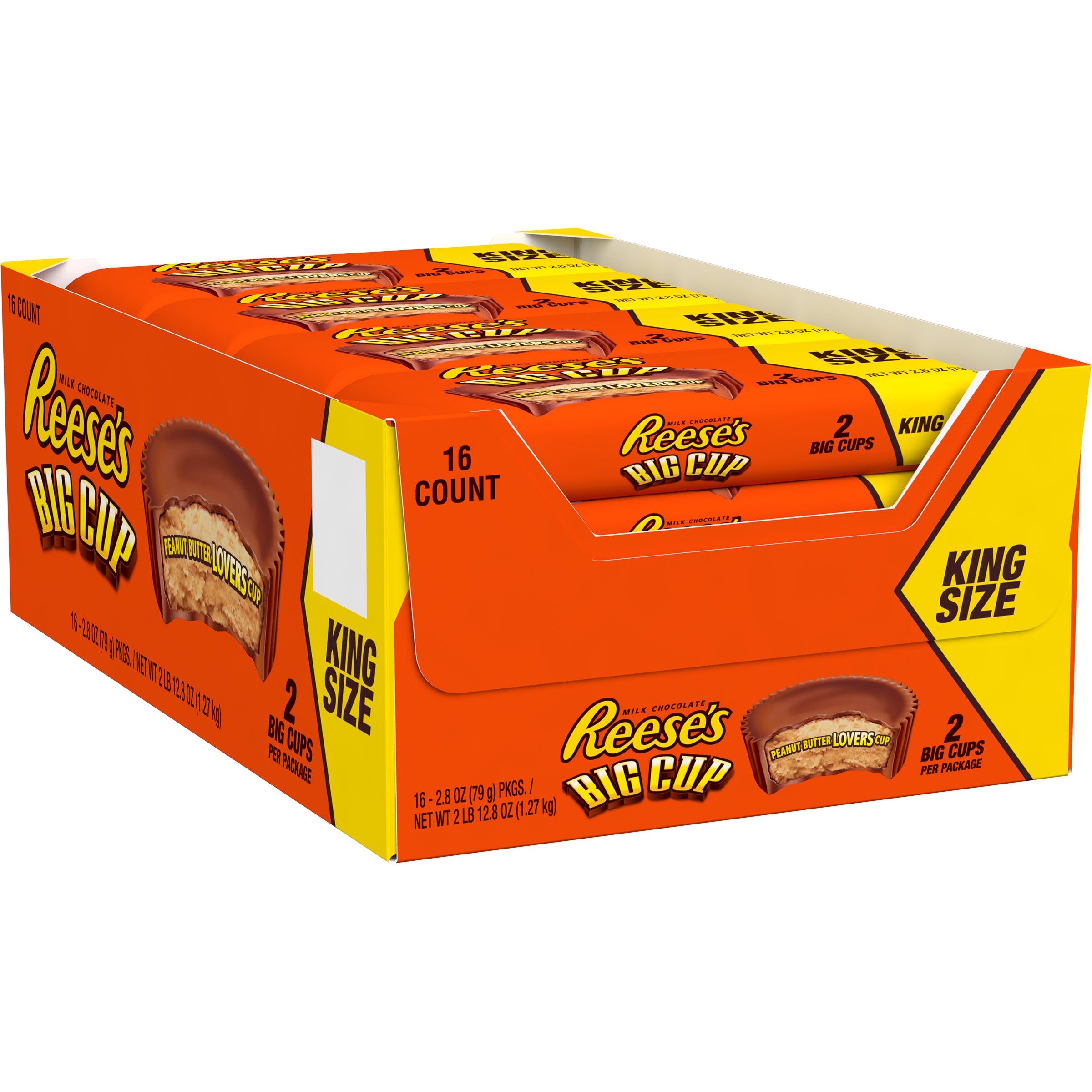 Reese's Peanut Butter Cups, Big Cups, 2.8 oz, 16-count