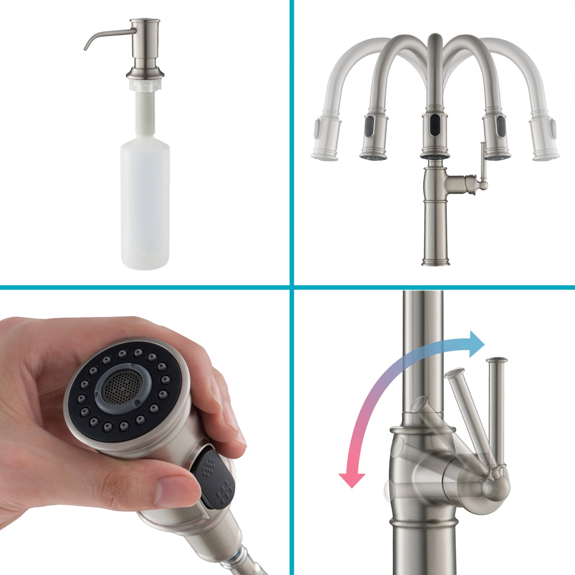 KRAUS Pull-down Kitchen Faucet and Soap Dispenser