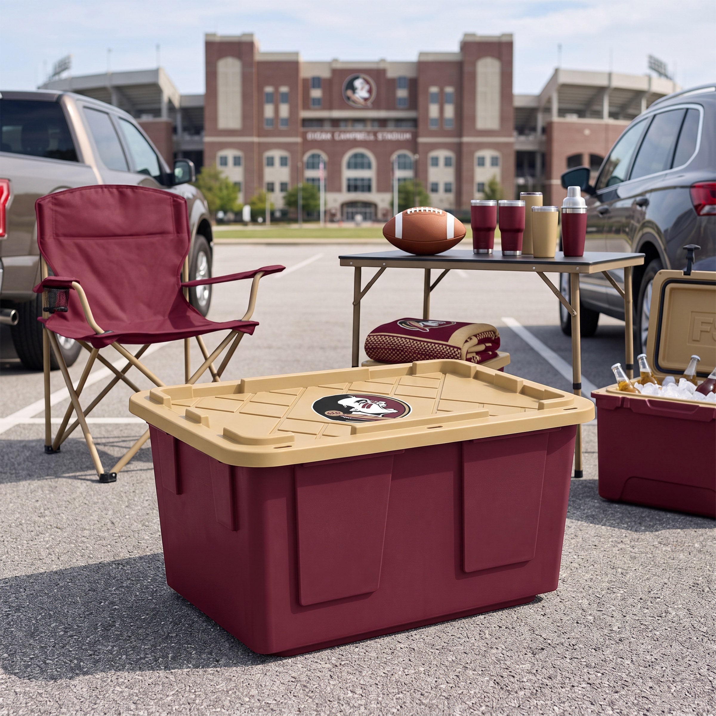 GreenMade 27 Gallon NCAA Licensed Storage Bin, 8-pack