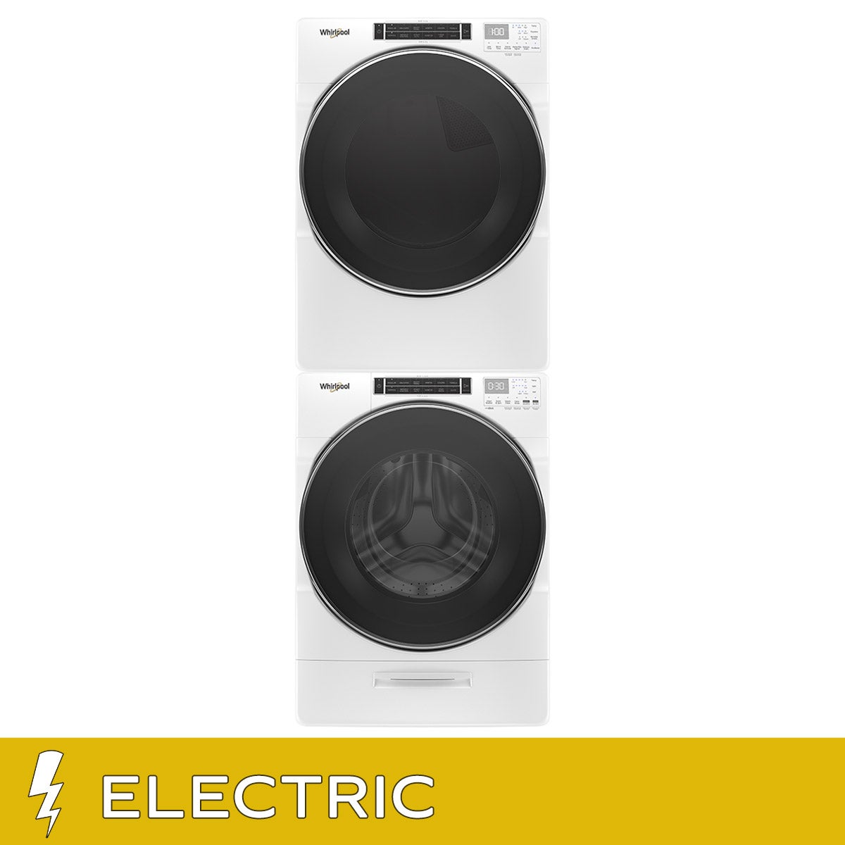 Whirlpool 5.0 cu. ft. Front Load Washer and 7.4 cu. ft. Front Load Electric Dryer with Stacking Kit