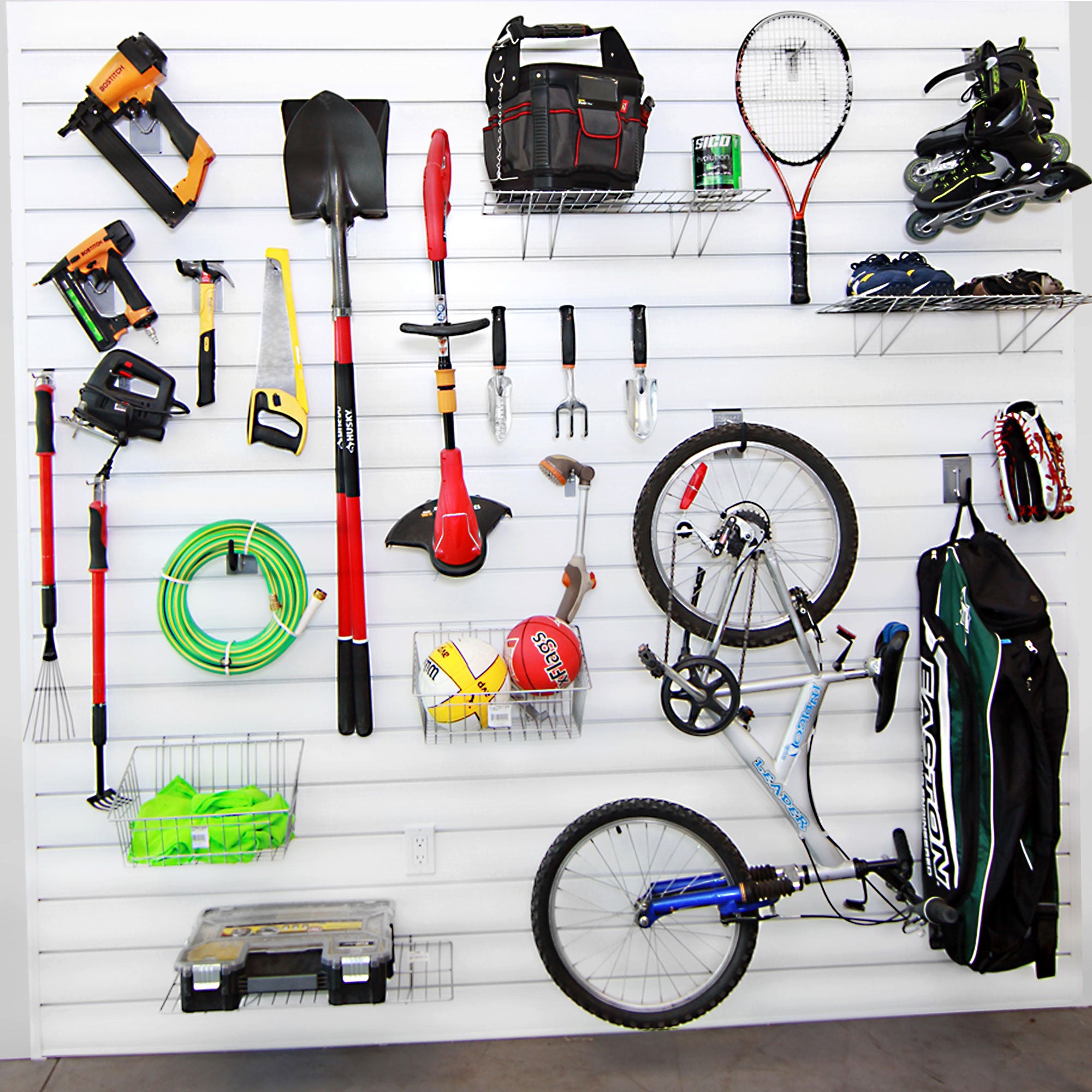 Proslat Wall Storage Ultimate Bundle, 64 sq. ft., 25-piece Hooks & Accessories