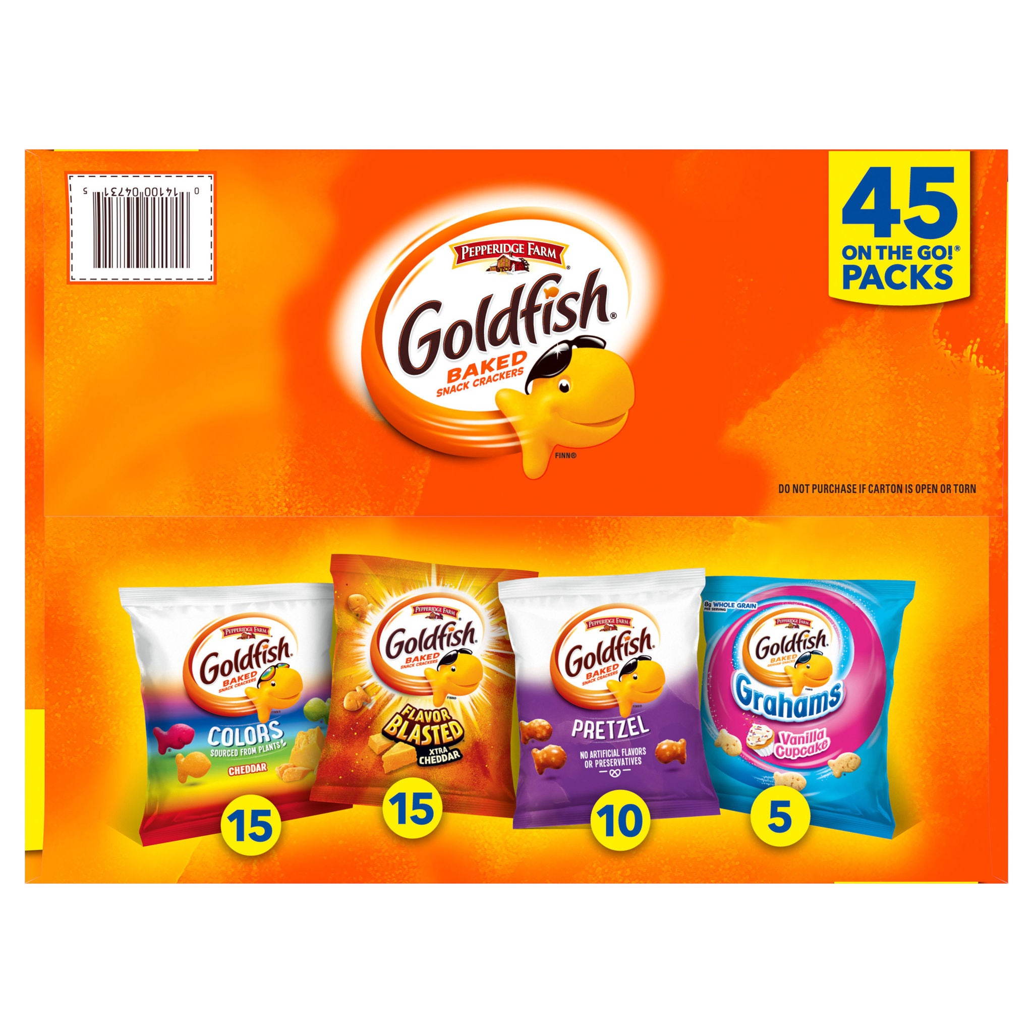 Goldfish Baked Snacks, Variety Pack, 45-count