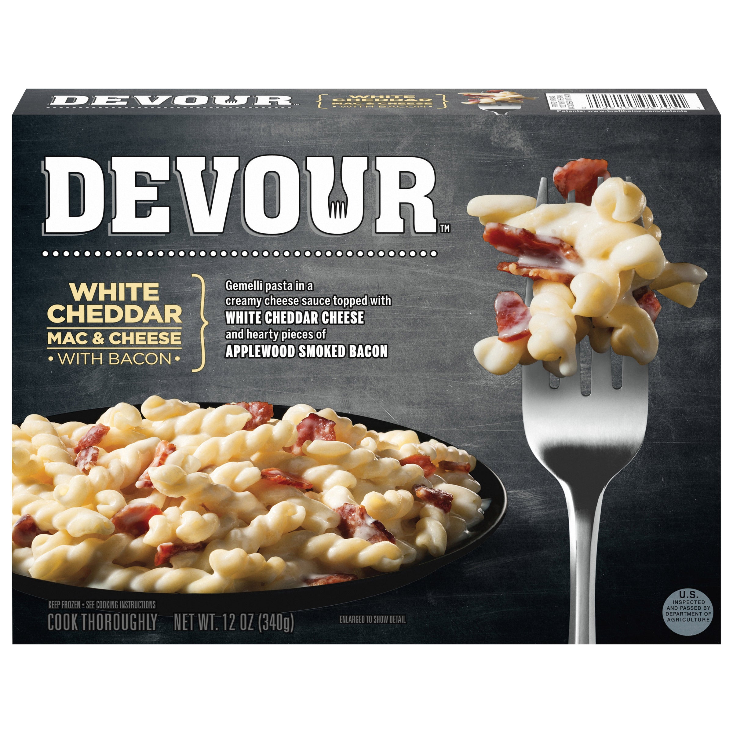 Devour White Cheddar Mac and Cheese with Smoked Bacon, 12 oz, 8-count
