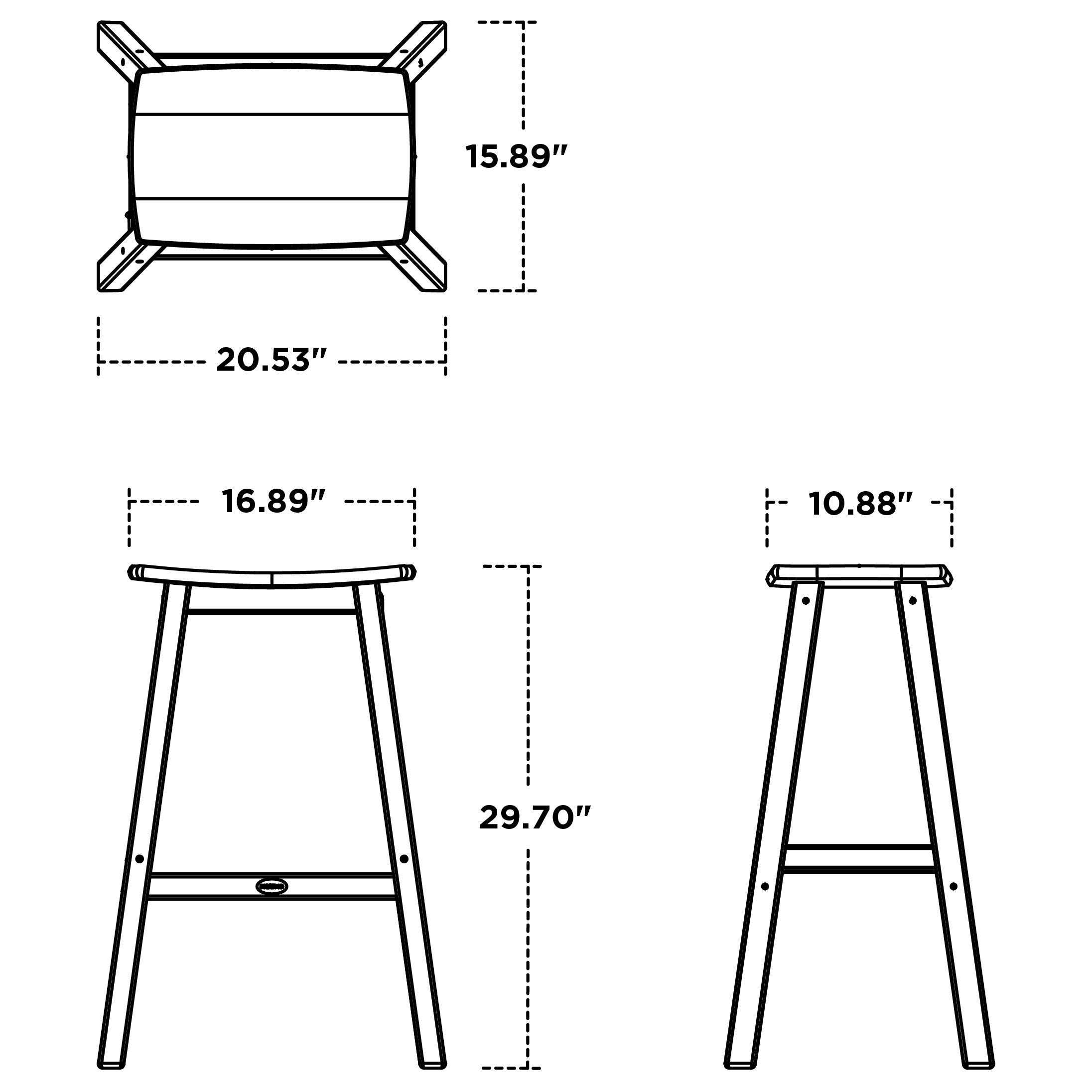 POLYWOOD Long Beach Barstool