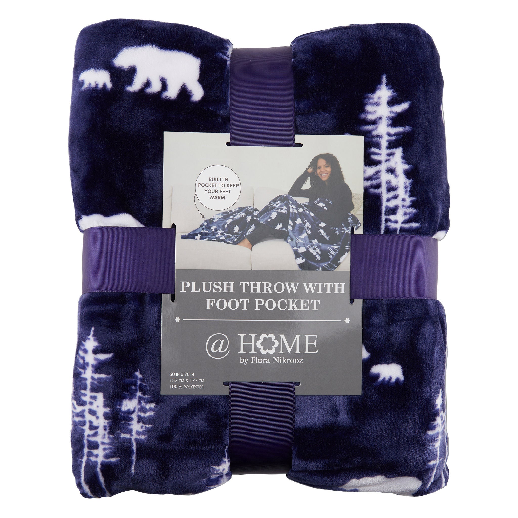 Flora Nikrooz Plush Throw with Foot Pocket