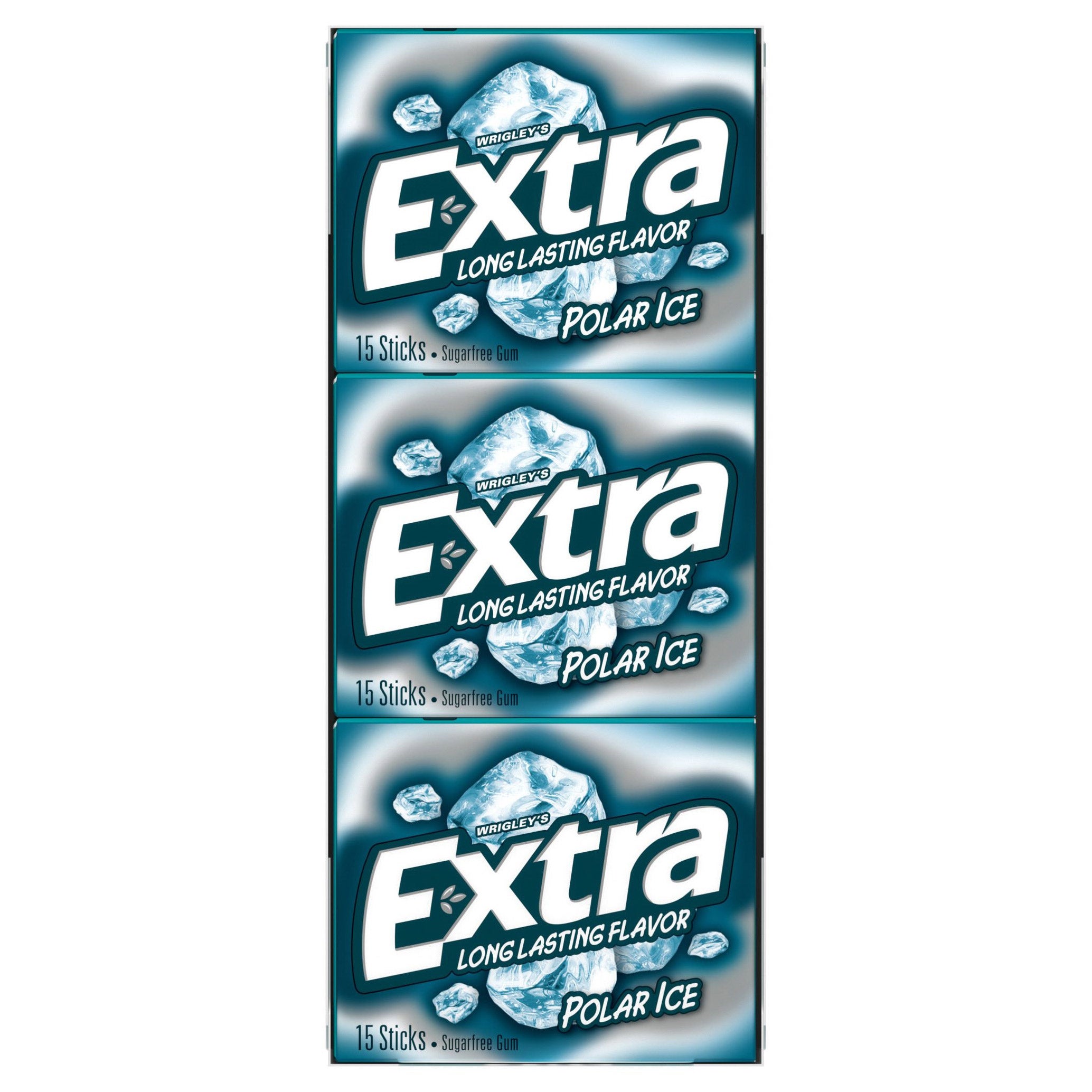 Extra Mint Sugar Free Chewing Gum, Polar Ice, 15-sticks, 12-count