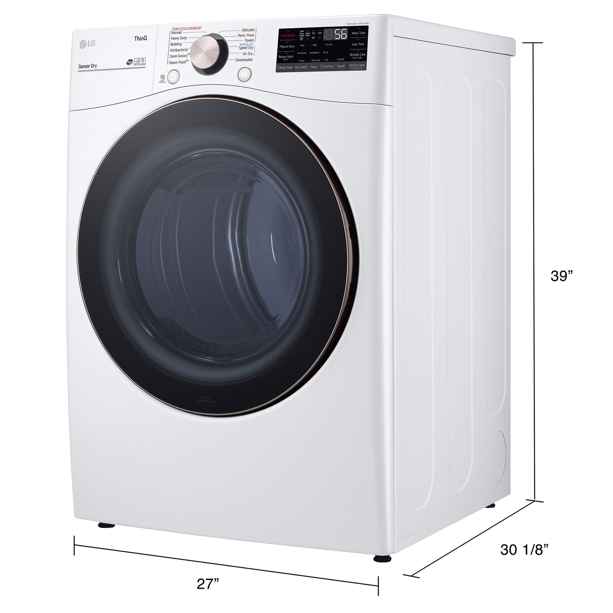 LG 7.4 cu. ft. Ultra Large Capacity Smart Wi-Fi Enabled Front Load GAS Dryer with TurboSteam and Built-In Intelligence
