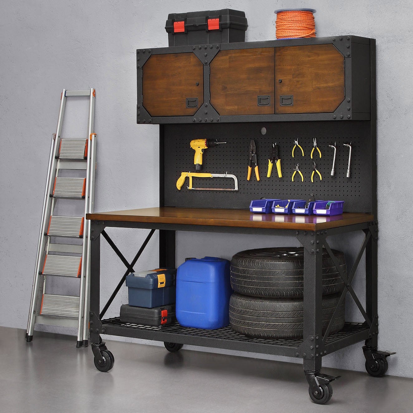 Whalen 60" Workbench With Cabinet