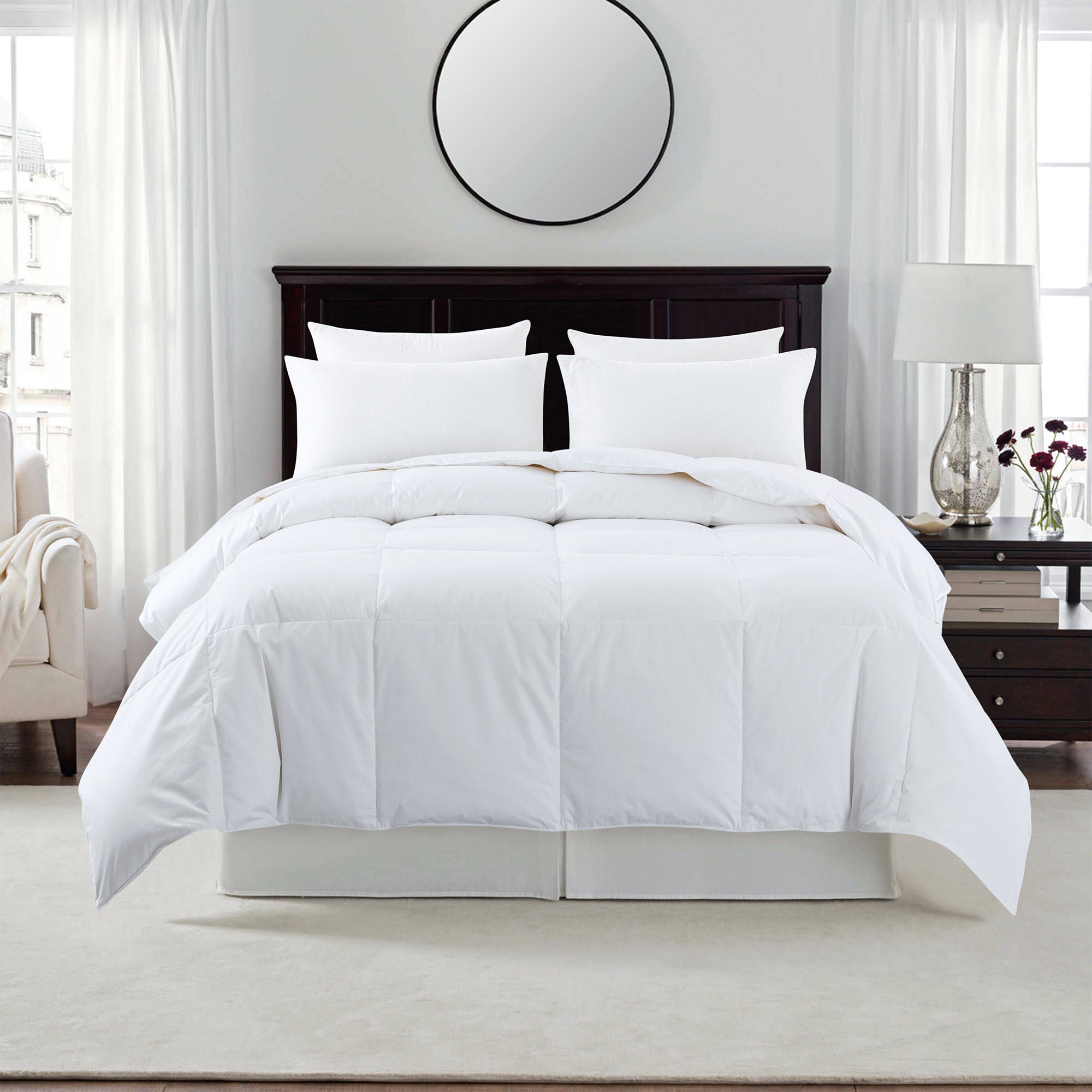 Feather and Loom White Down Comforter & Pillow Set