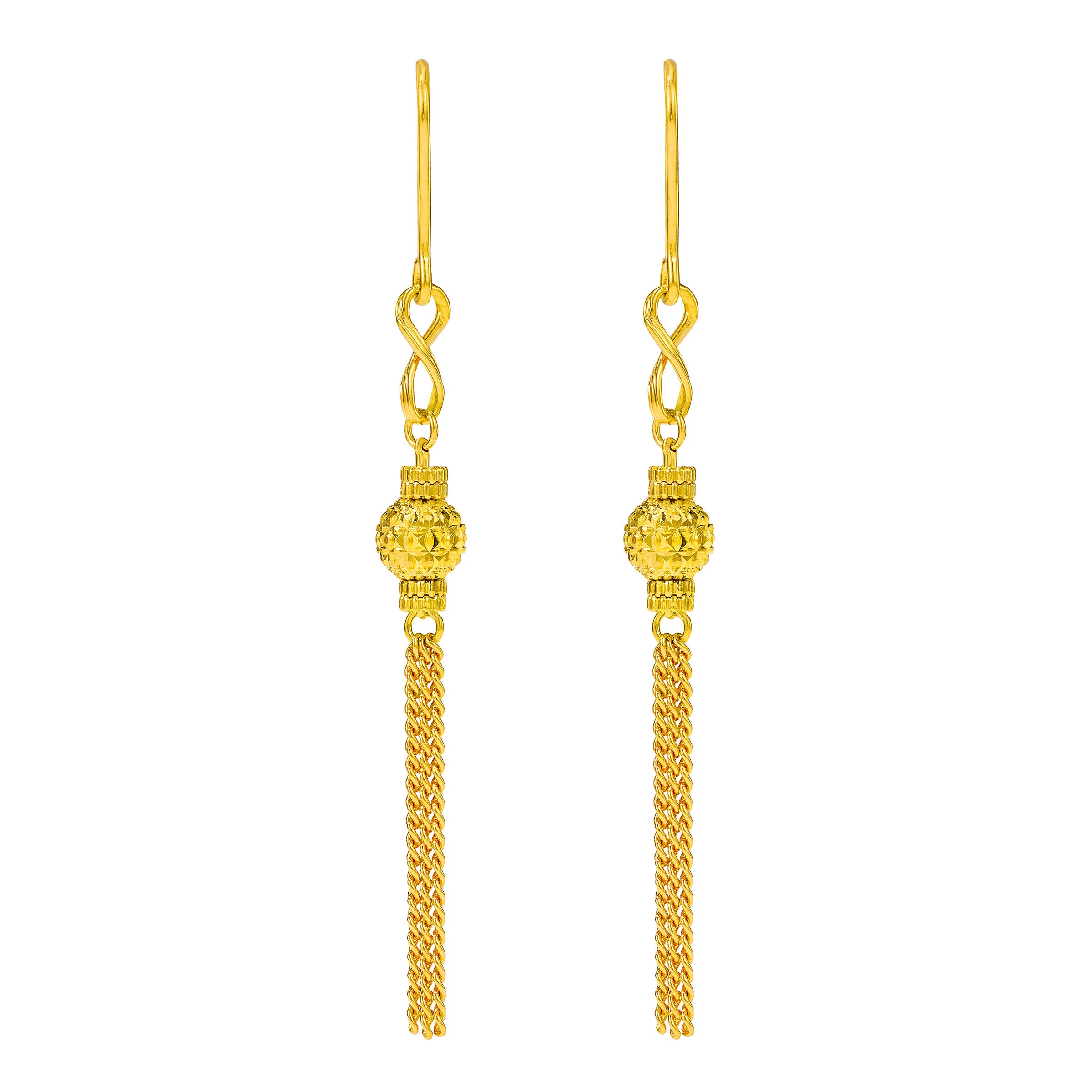 24kt Yellow Gold Infinity Drop Earrings