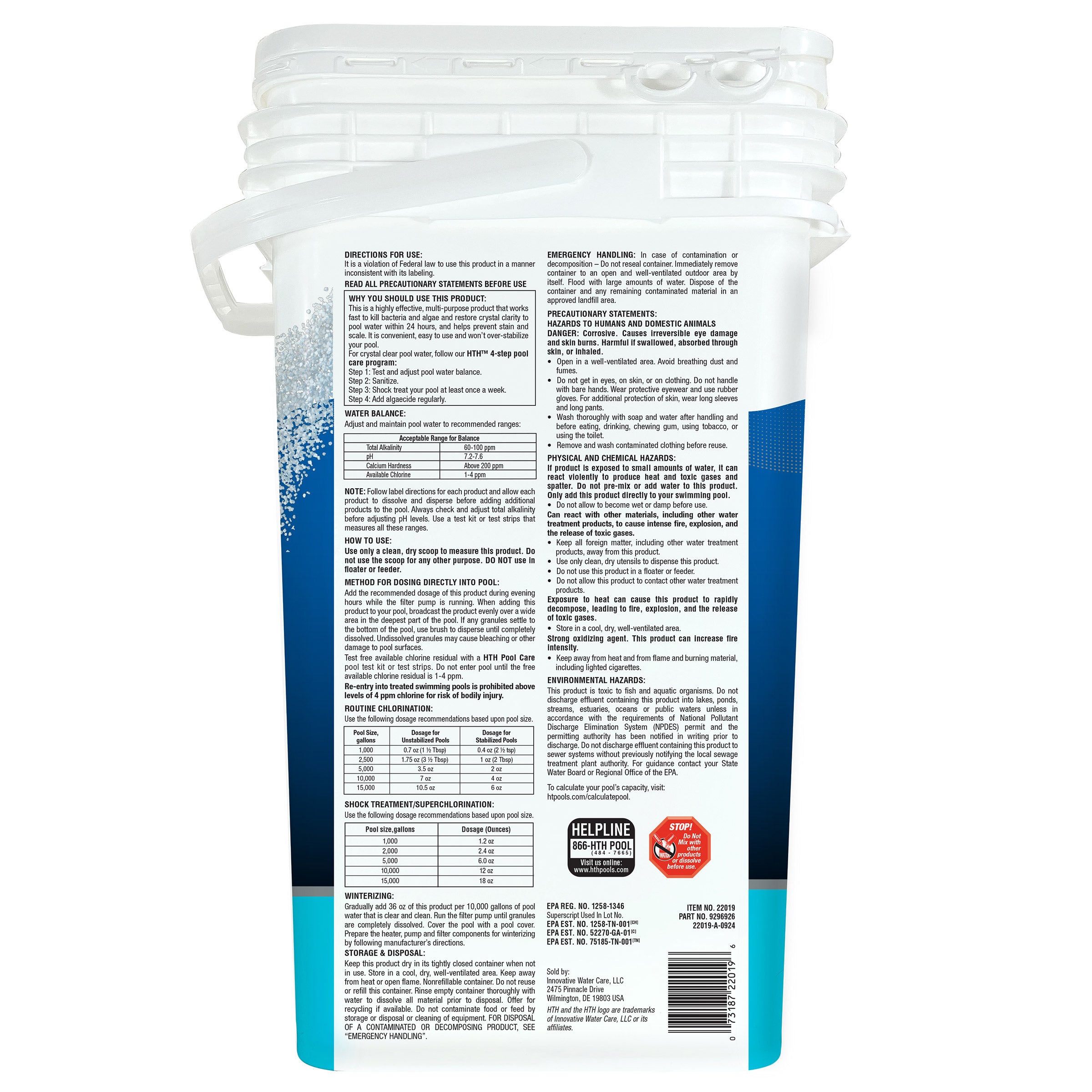 HTH Pool Care Chlorine Granules Ultra, 50 lb