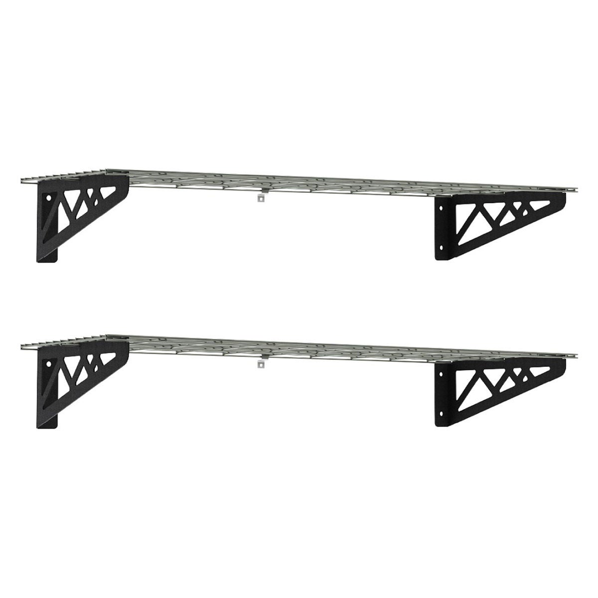 SafeRacks Wall Shelf Combo Kit, Two Shelves, Four Deck Hooks