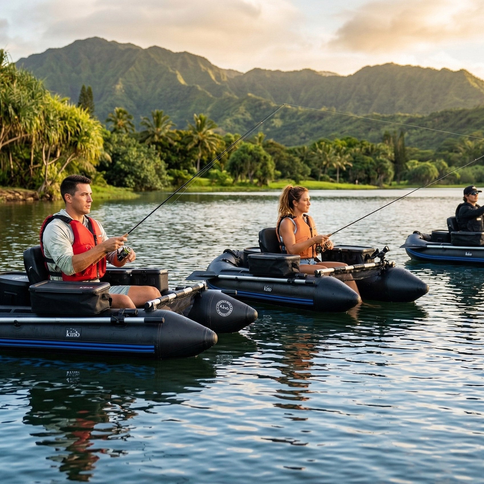 Kino Outdoor Kai Inflatable Belly Boat Bundle