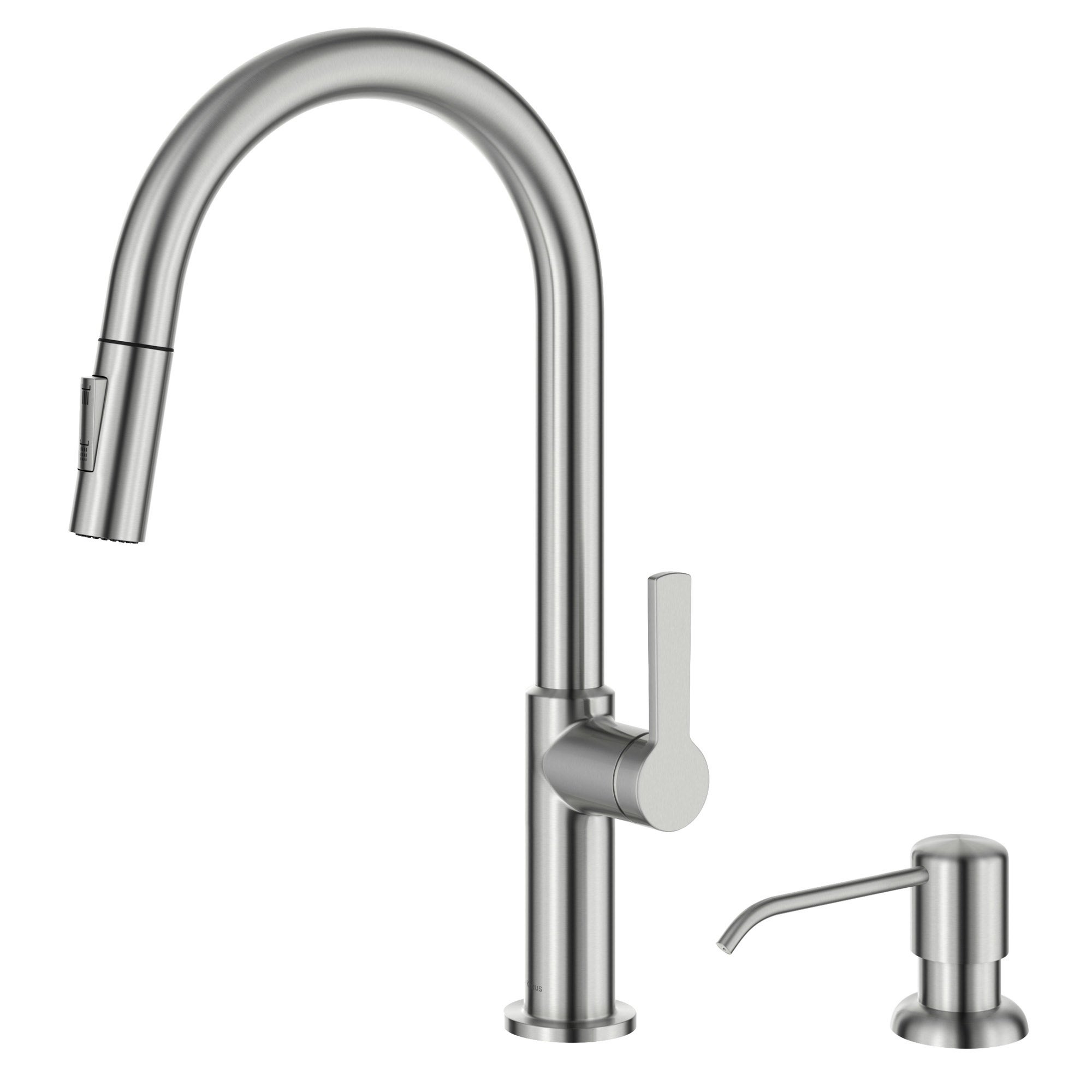 KRAUS Pull-down Kitchen Faucet with Matching Soap Dispenser