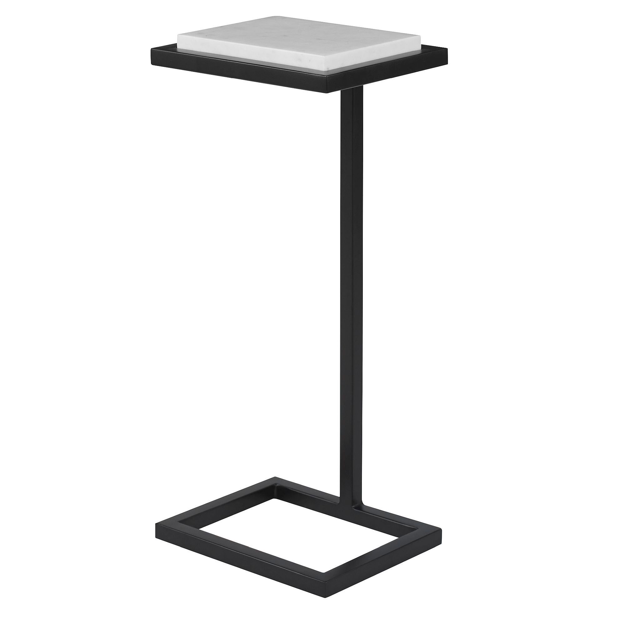 Cailin 23" Side Table, White Marble