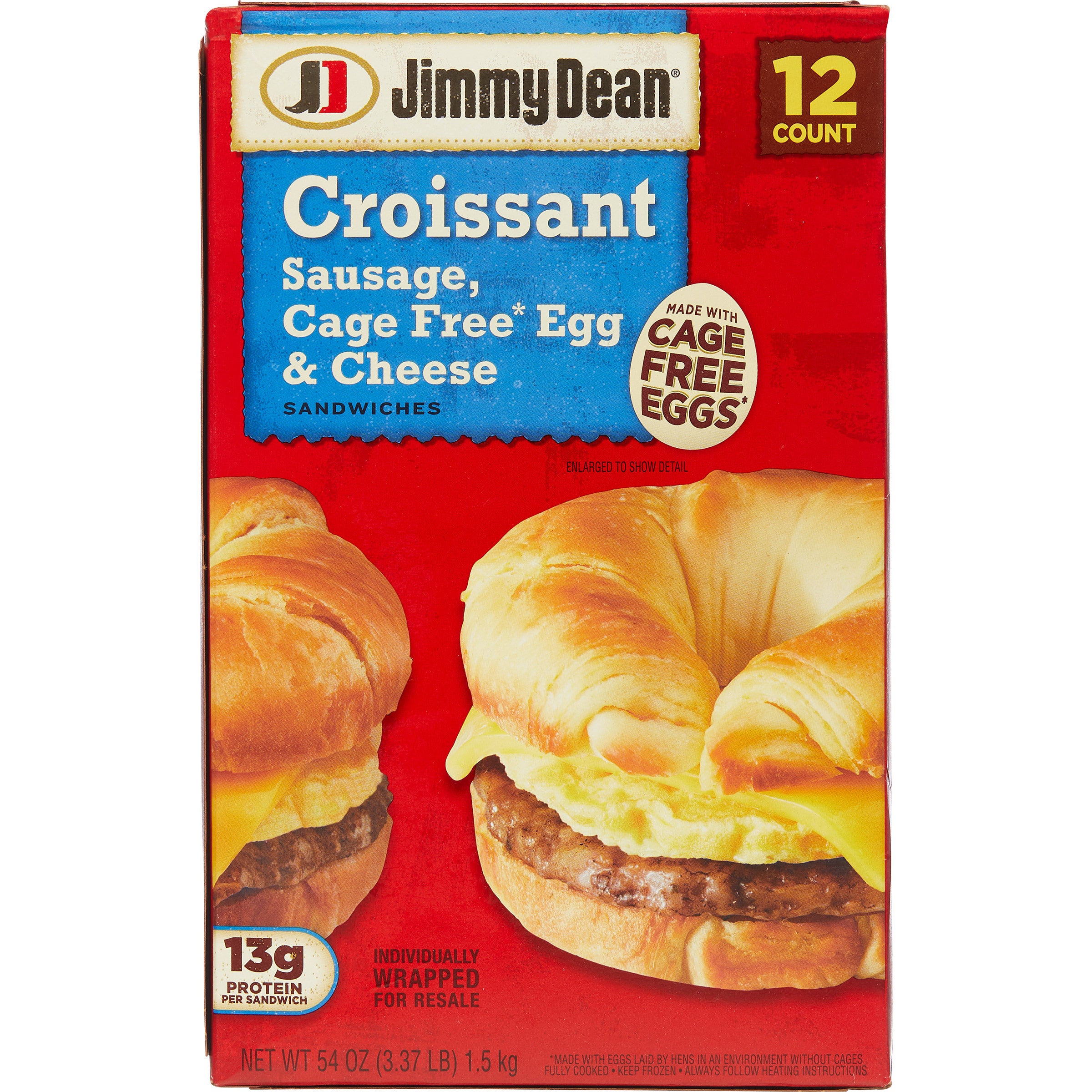 Jimmy Dean Croissant Sausage Egg & Cheese, 4.5 oz, 12-count