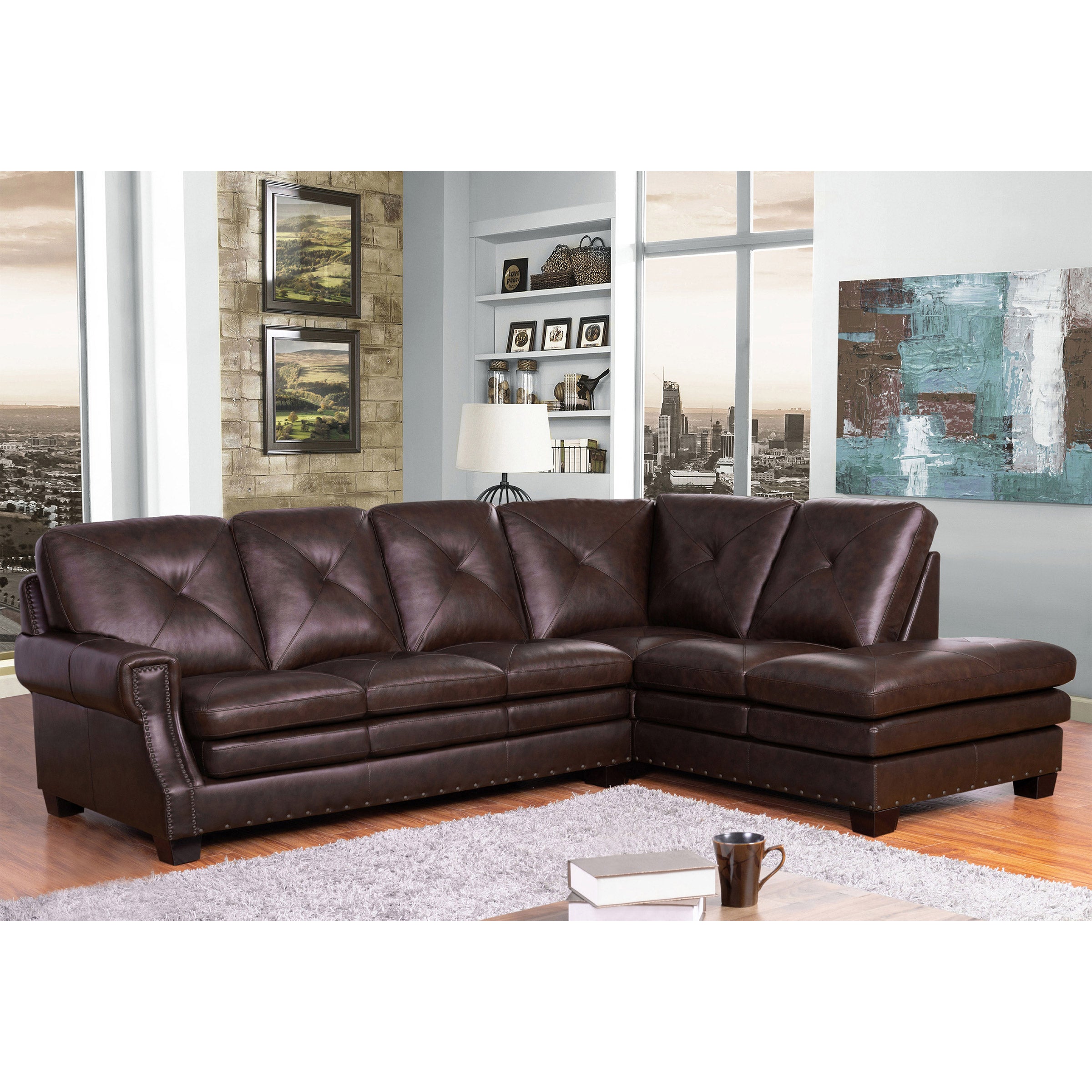 Stanley Top Grain Leather Sectional