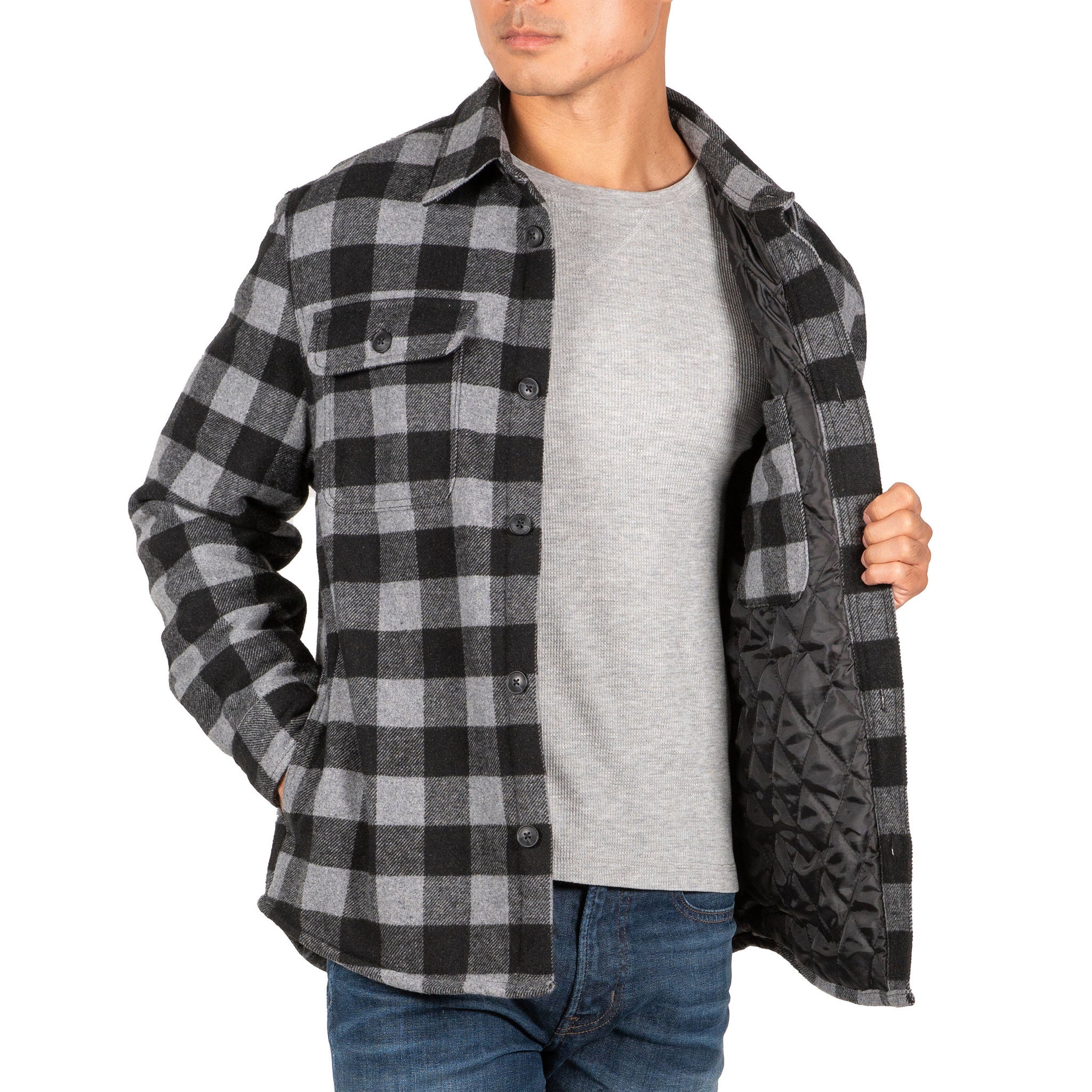 Jachs Men's Wool Blend Shirt Jacket
