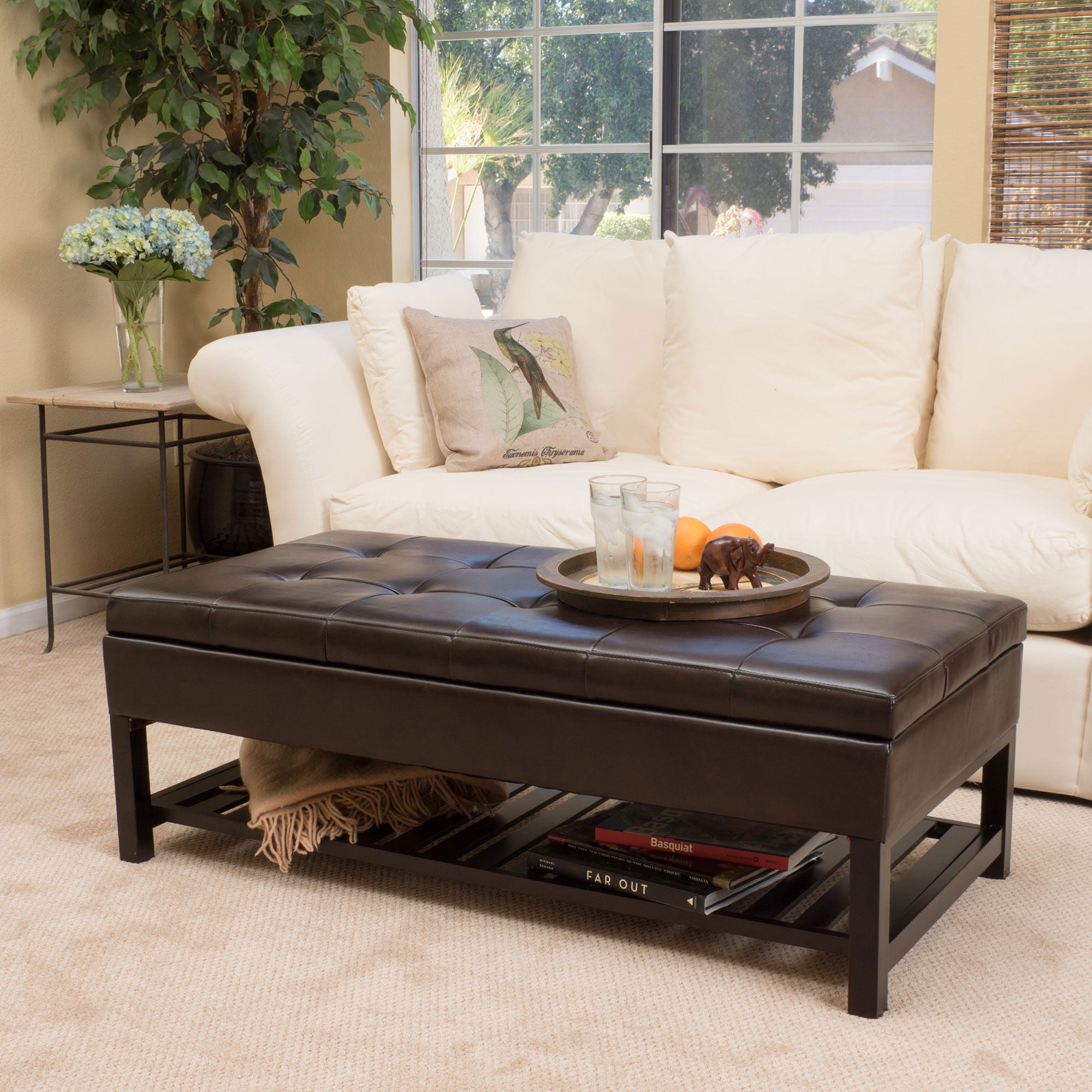 Fowler Bonded Leather Storage Bench