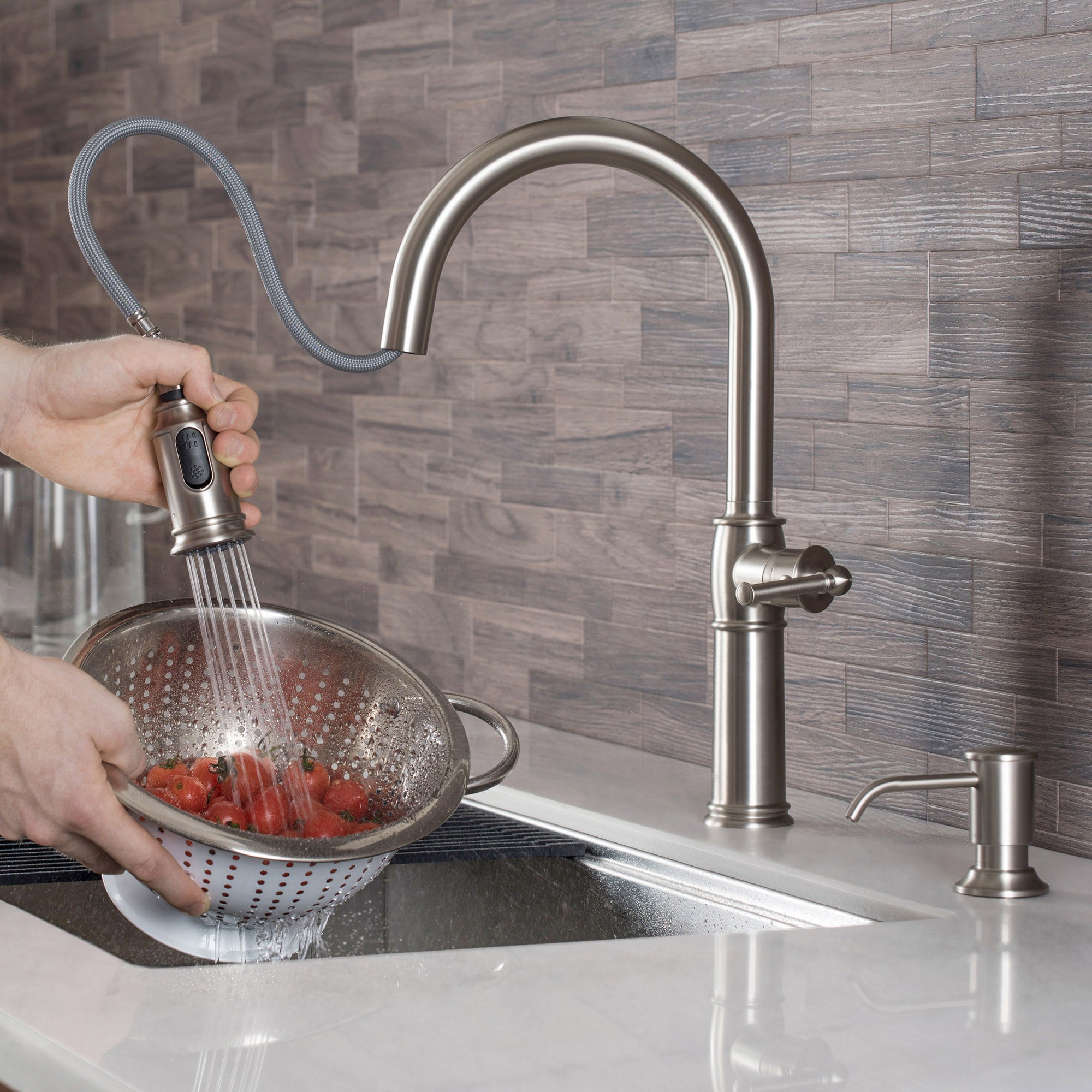 KRAUS Pull-down Kitchen Faucet and Soap Dispenser