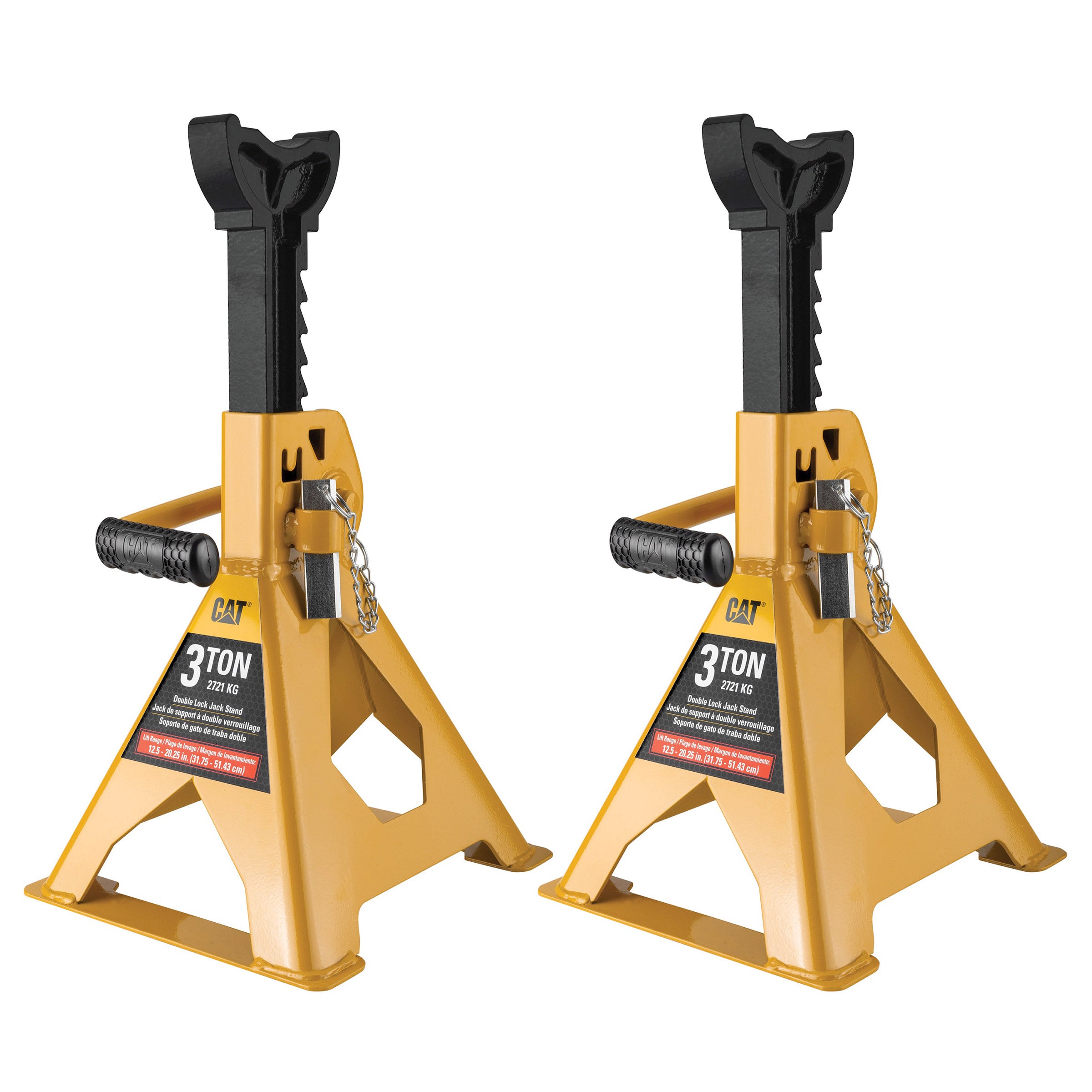 CAT 3 Ton Jack Stand with Safety Lock - 2-pack