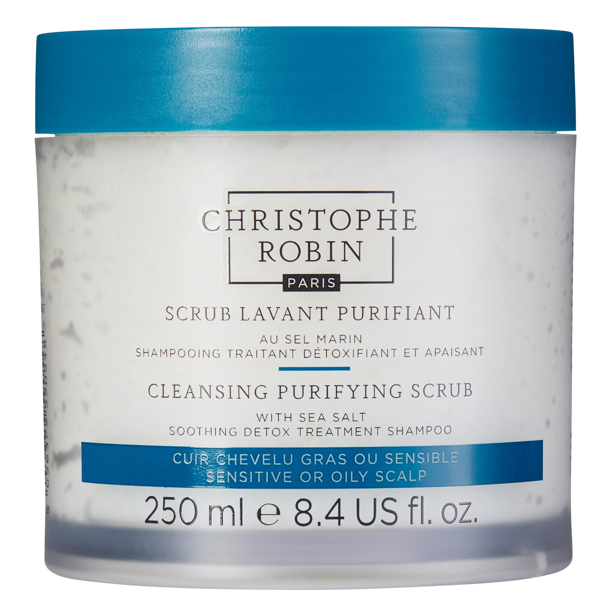 Christophe Robin Cleansing Purifying Scrub with Sea Salt Soothing Detox Treatment, 8.33 fl oz