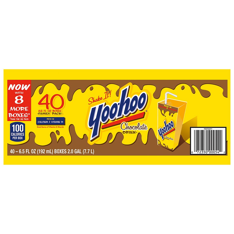 Yoo-hoo Chocolate Drink, 6.5 fl oz, 40-count