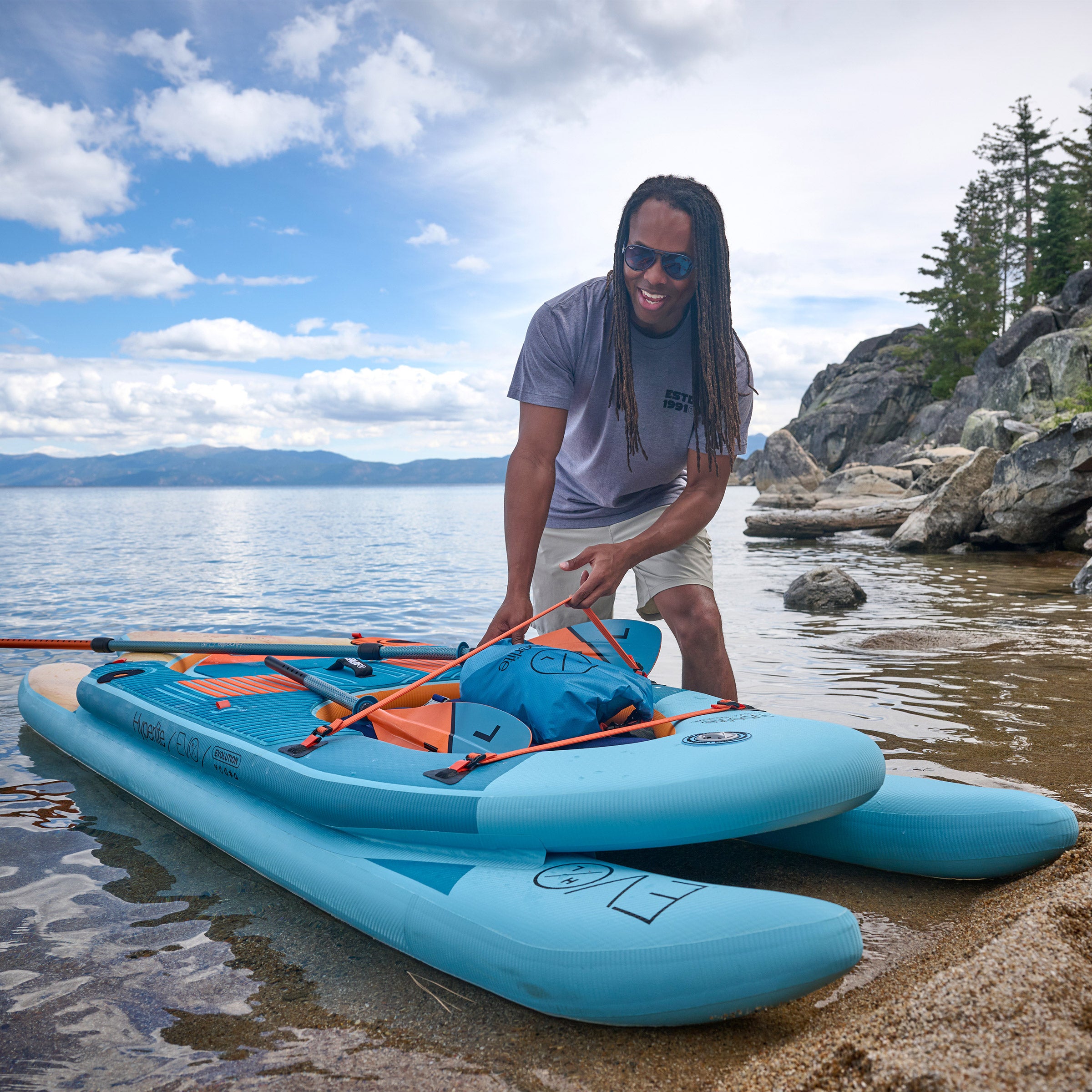 Hyperlite Evolution 9'4" 3-In-1 Hybrid Inflatable Paddle Board Package