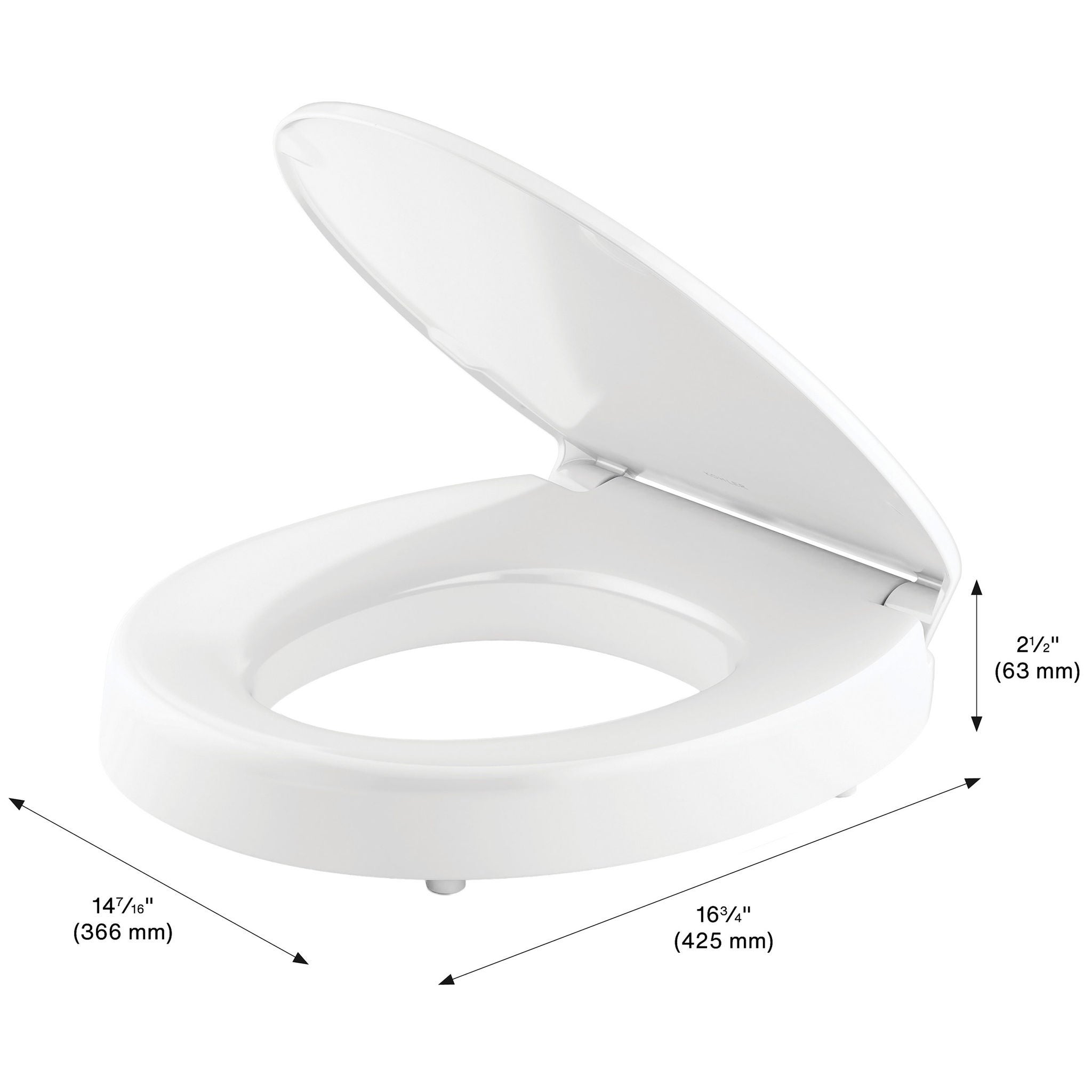 Kohler Border Elevated Quiet-close Toilet Seat