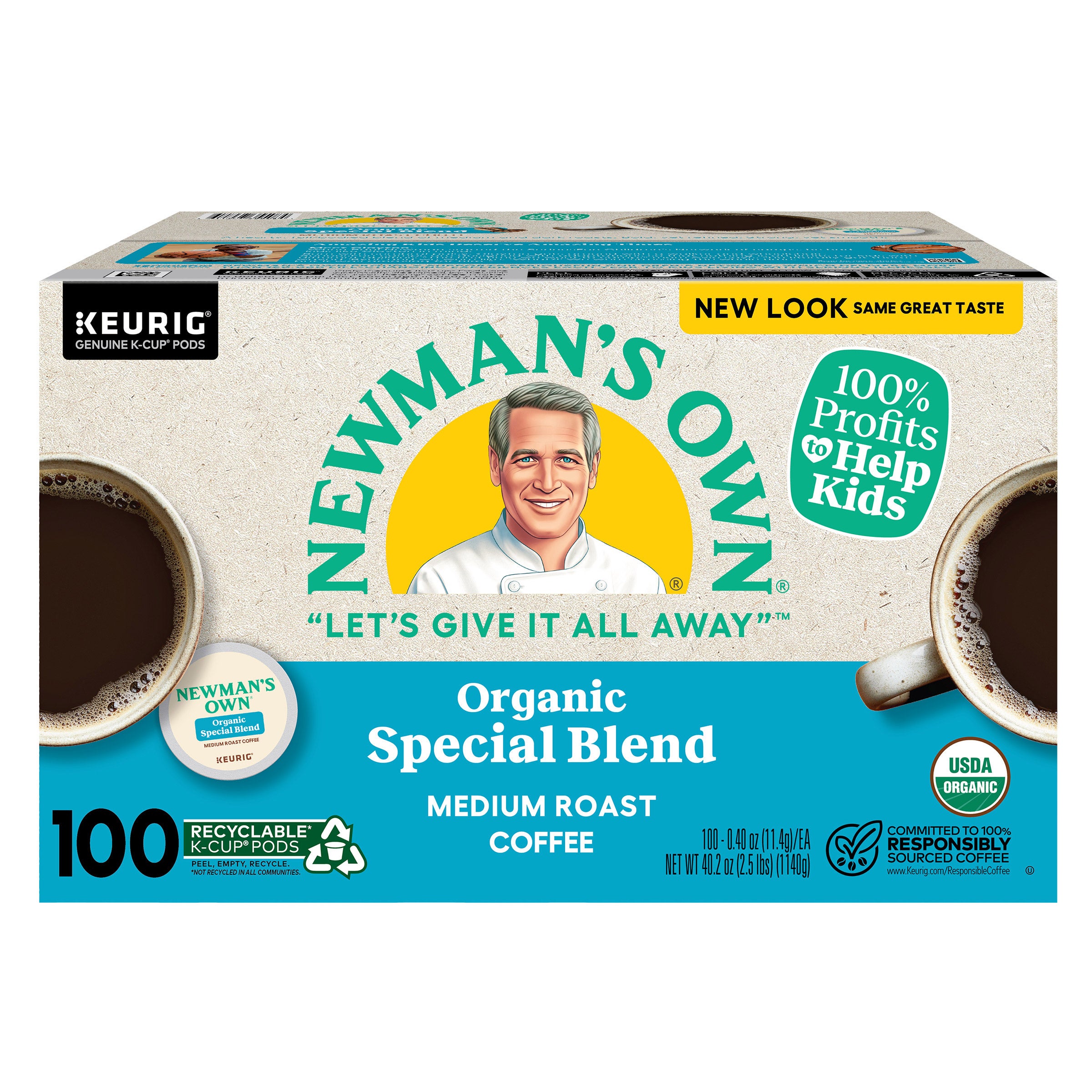 Newman's Own Organics Coffee Special Blend K-Cup Pod, 100-count