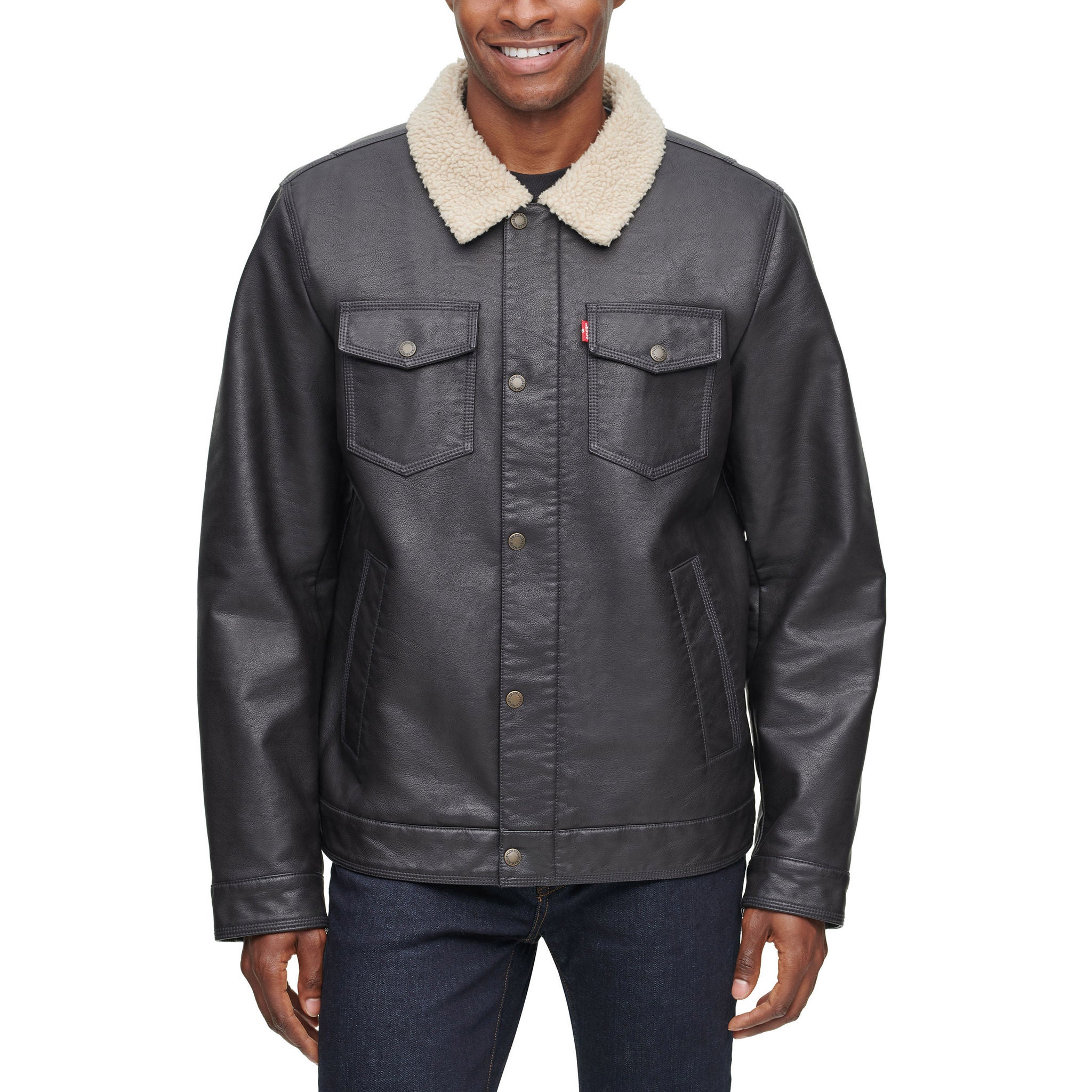 Levi's Men's Faux Leather Jacket, Brown