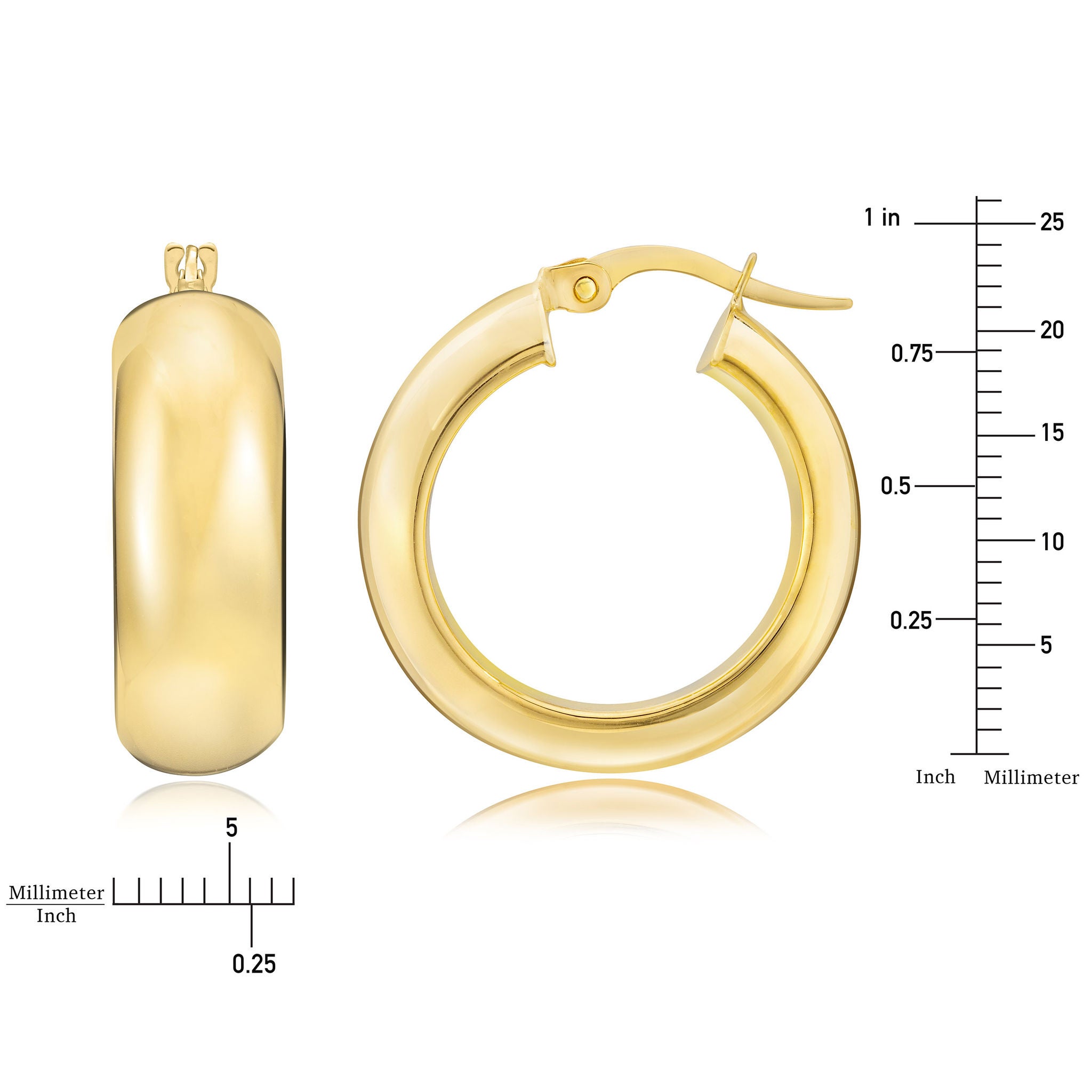 18kt Yellow Gold Round Hoop Earrings