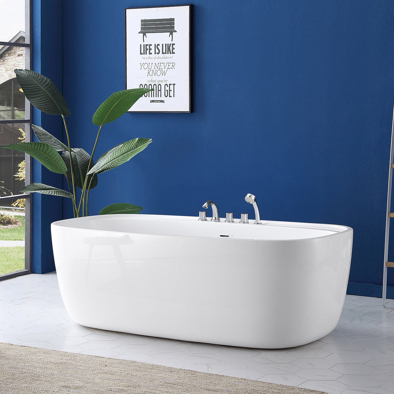 OVE Decors Kelly Freestanding Tub with Faucet